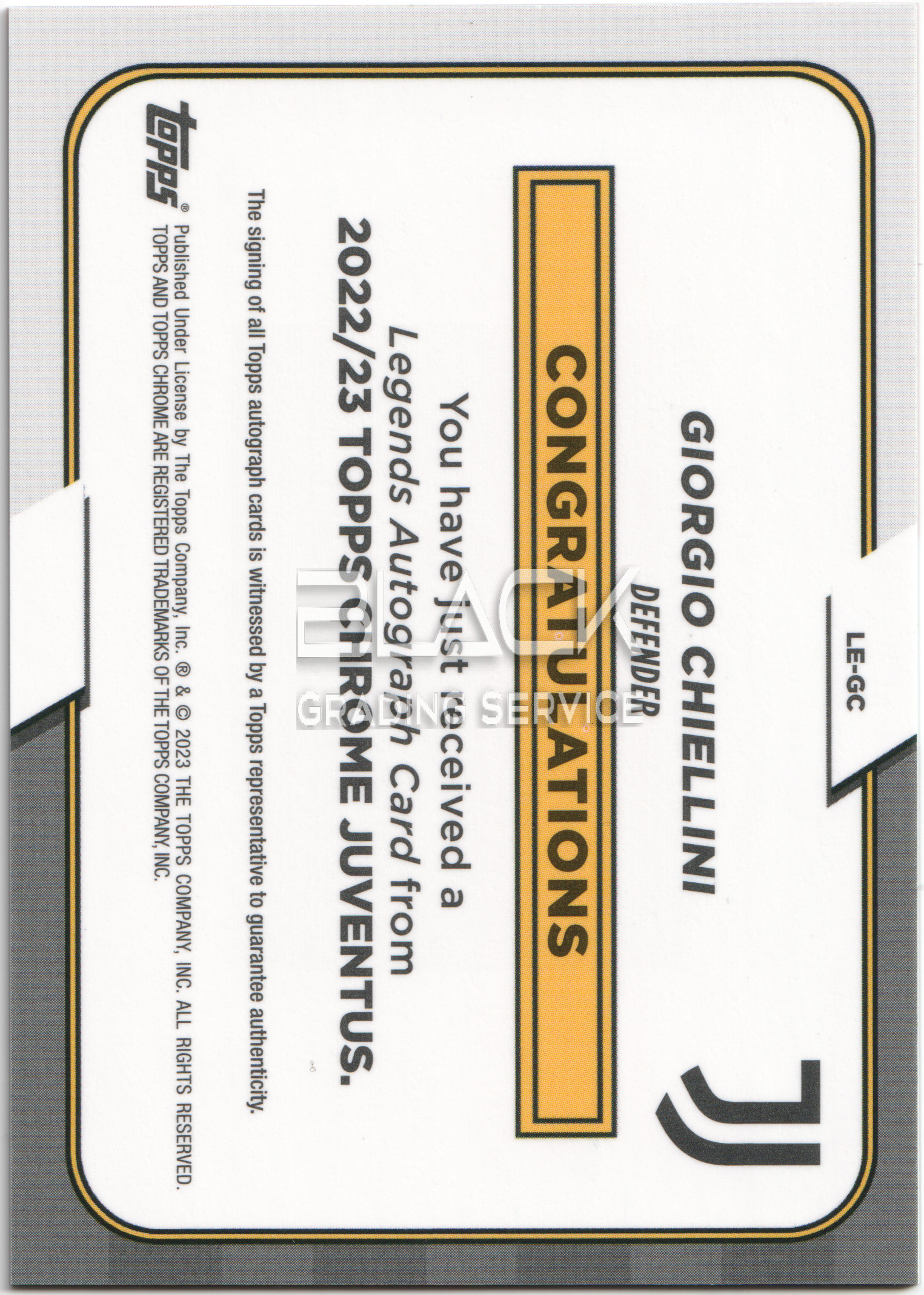 Back - Topps Chrome Juventus