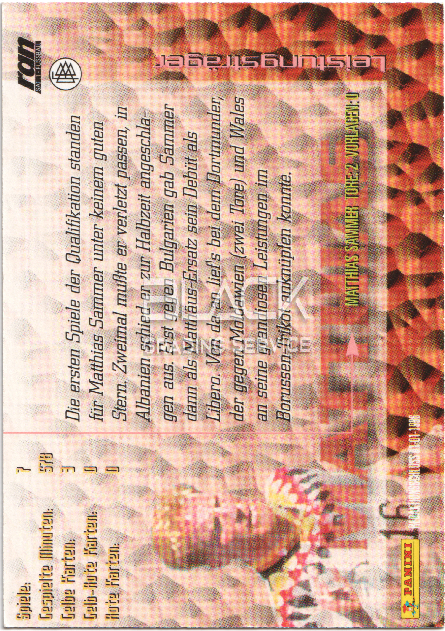 Back - Panini DFB Champion Cards '96