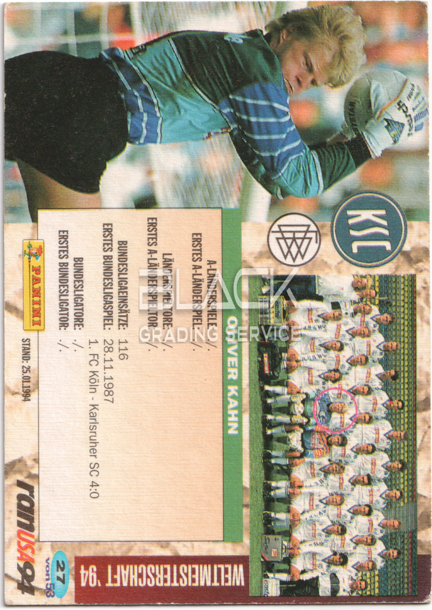 Back - Panini DFB Champion Cards '94