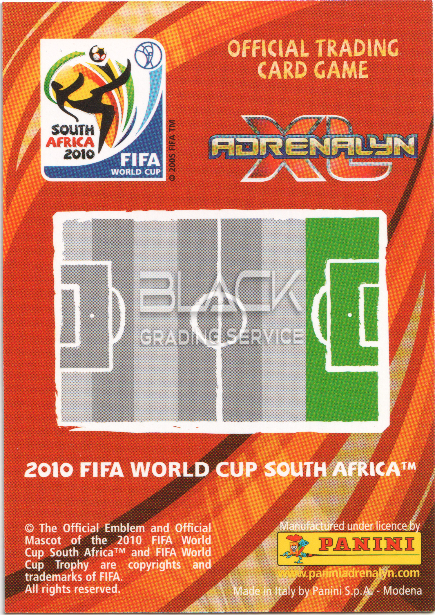 Back - Panini Adrenalyn World Cup South Africa