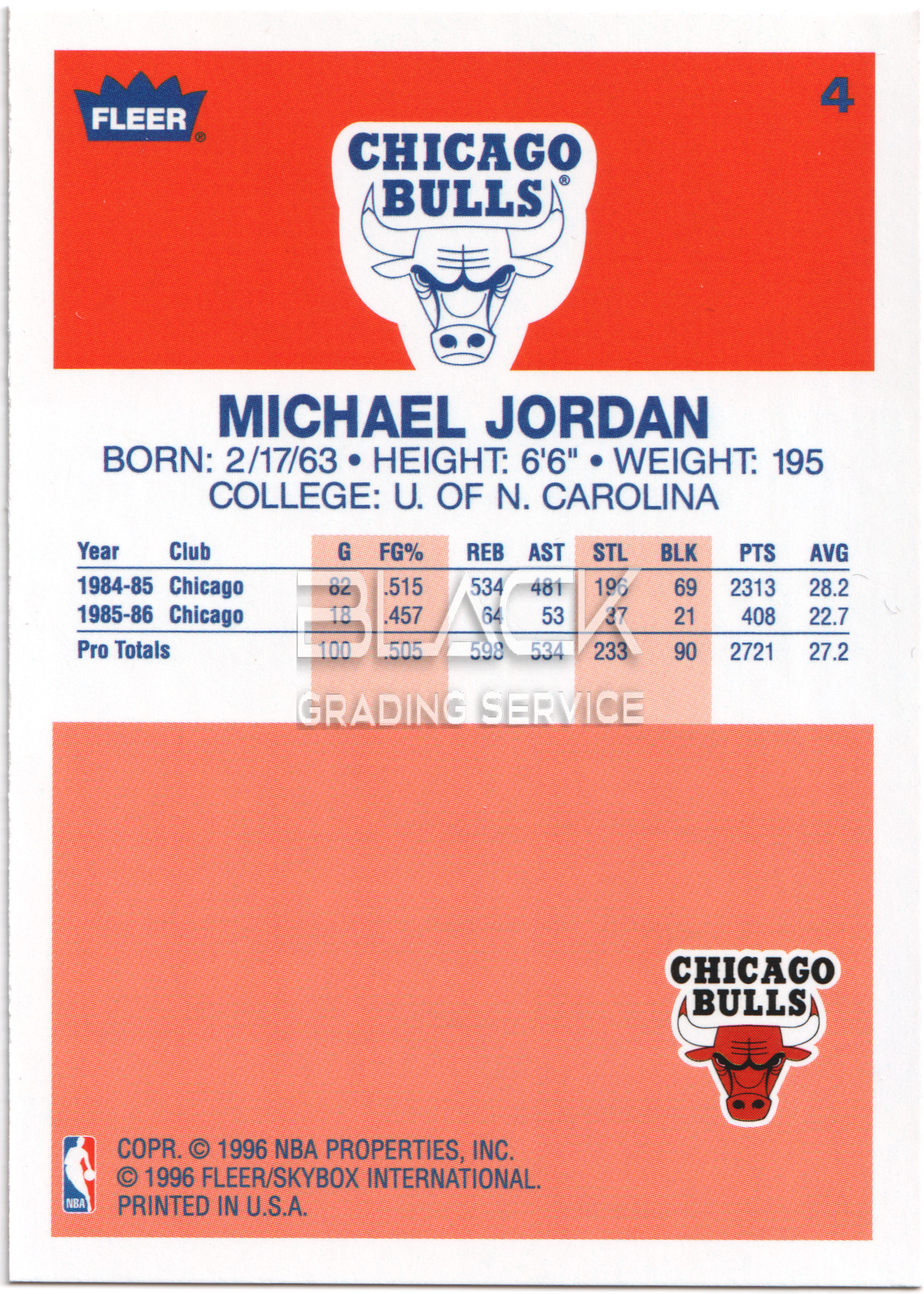 Back - Fleer Decade of Excellence