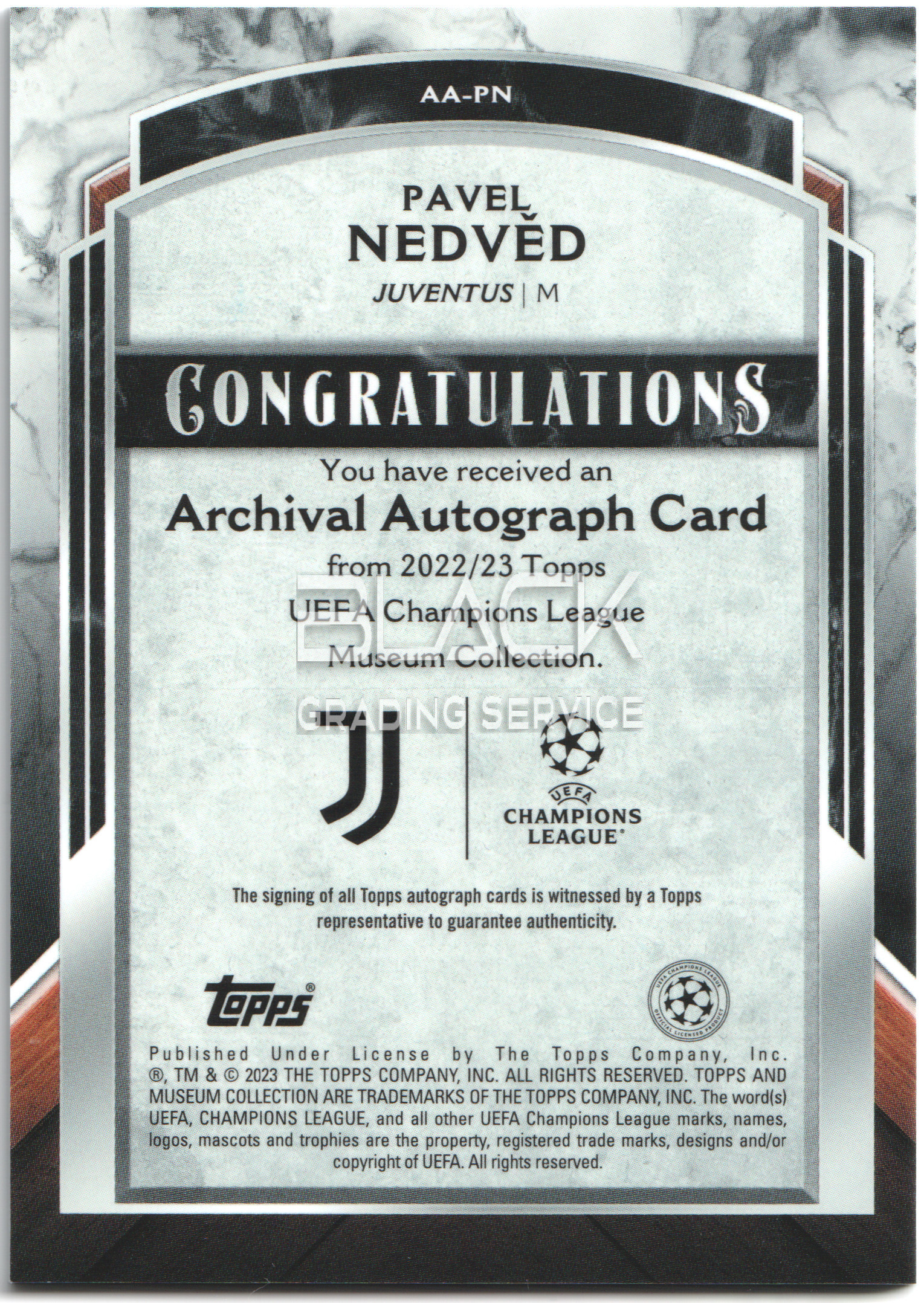 Back - Topps UCL Museum Collection