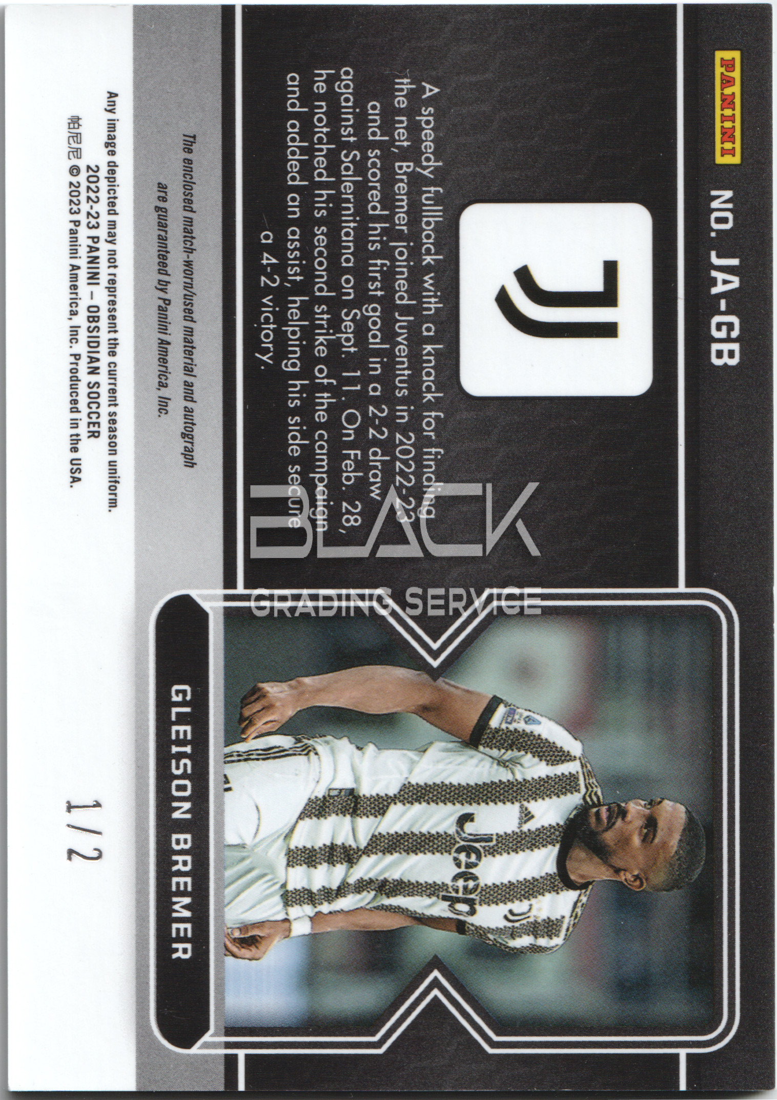 Back - Panini Obsidian 