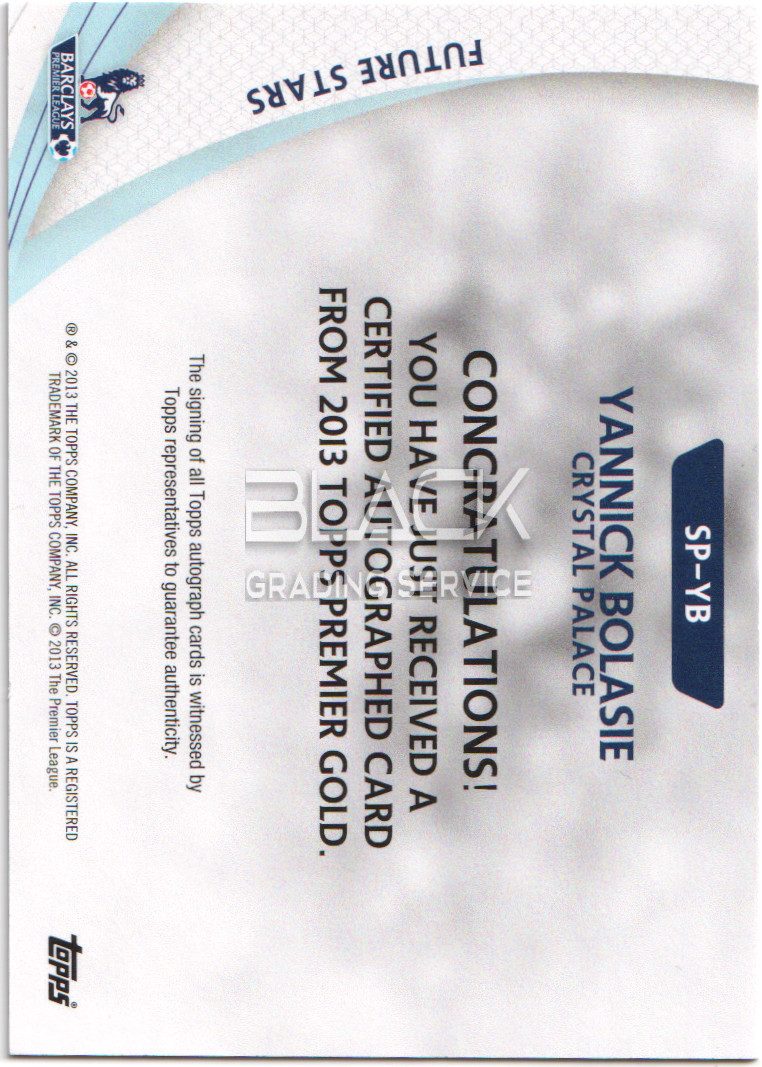 Back - Topps Premier Gold