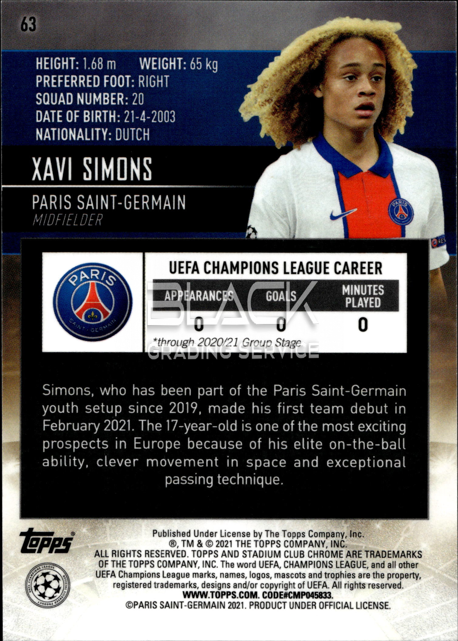Back - Topps UCL STADIUM CLUB CHROME