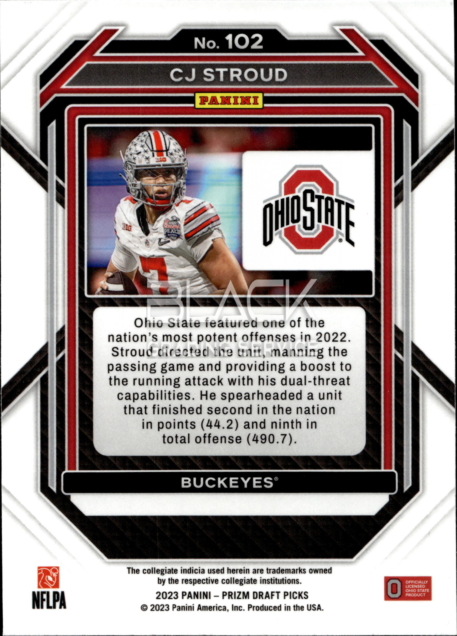 Back - Panini Prizm Draft Picks