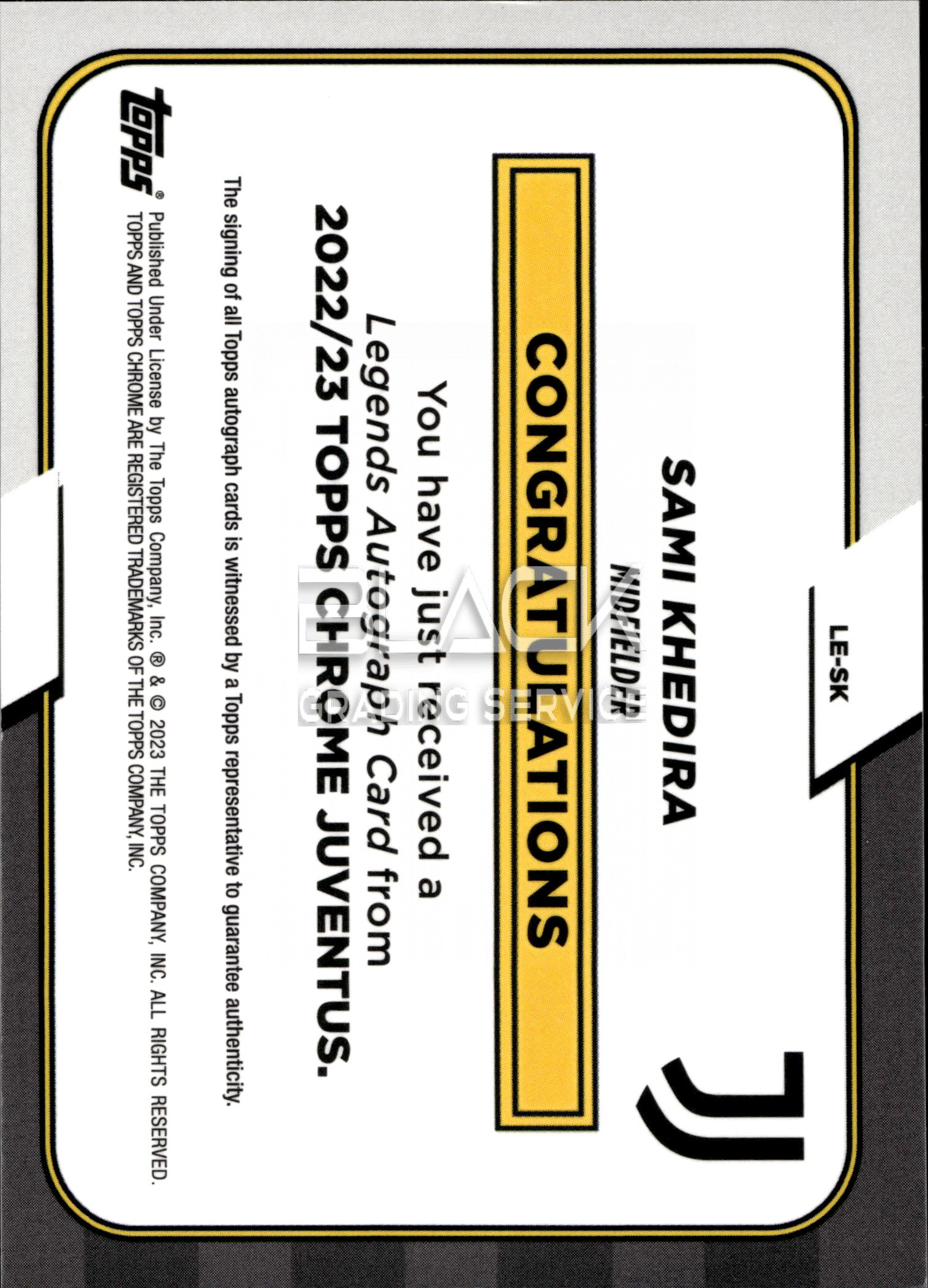 Back - Topps Chrome Juventus