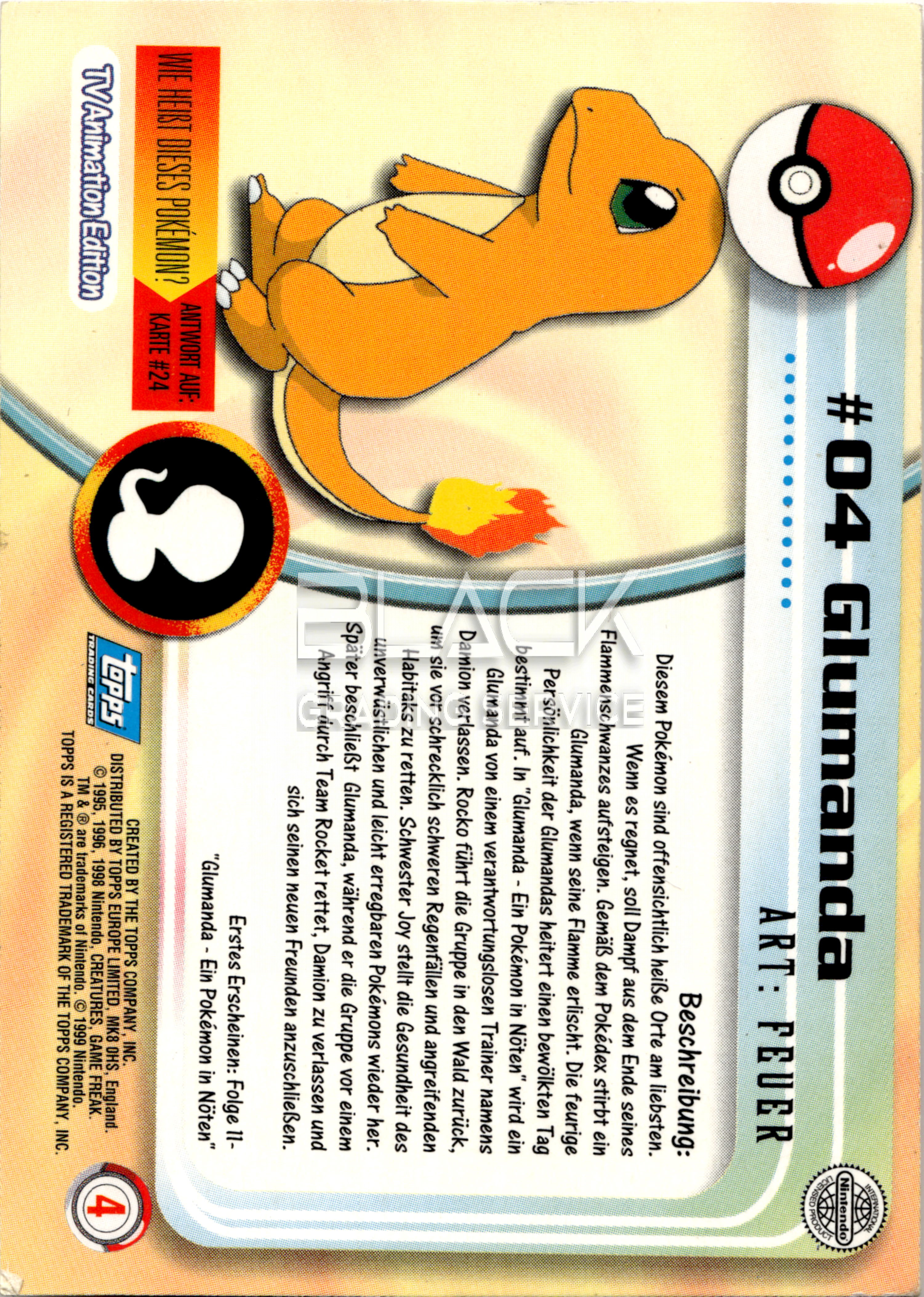 Back - Topps Pokemon GER TV Animation Edition