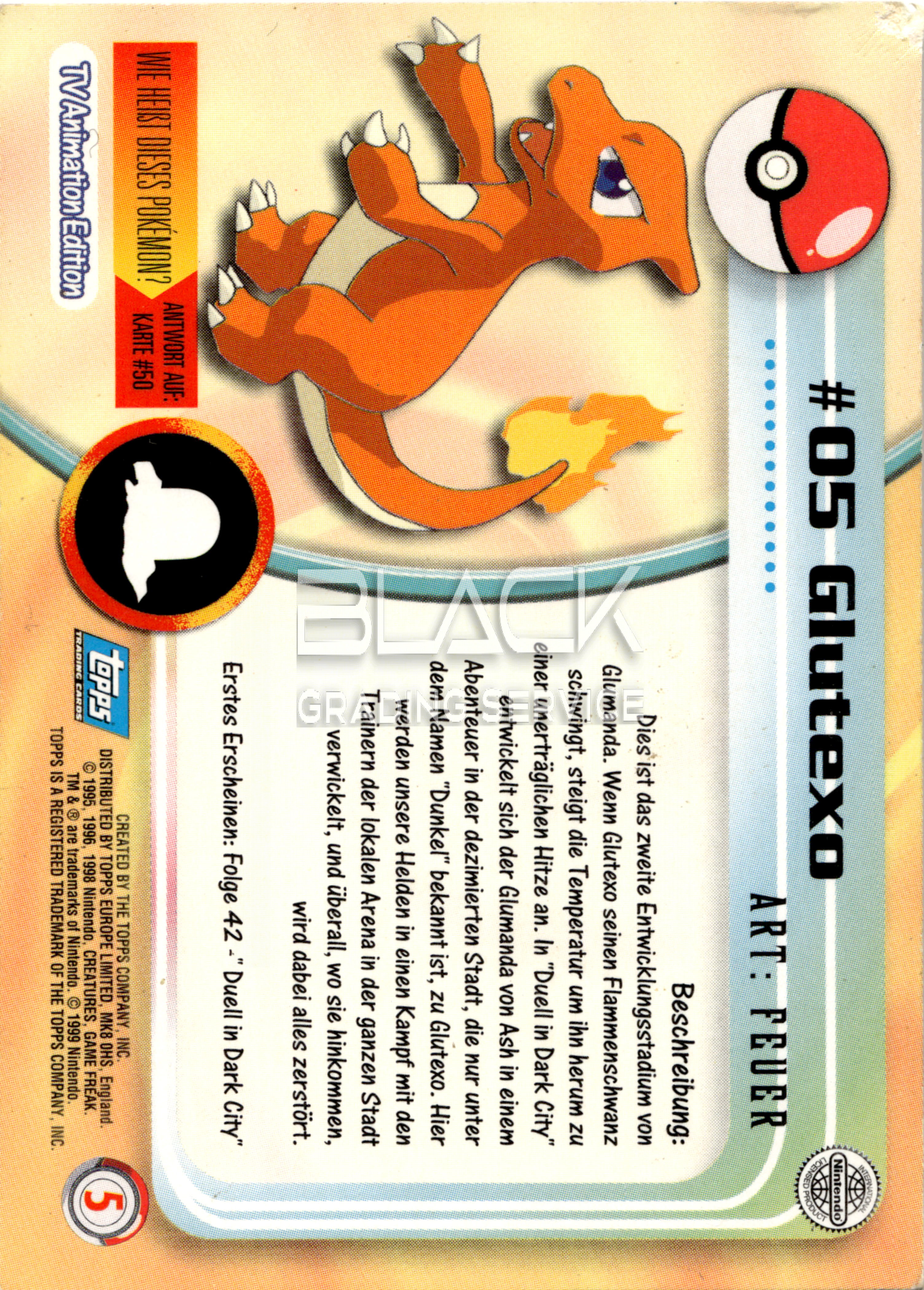 Back - Topps Pokemon GER TV Animation Edition