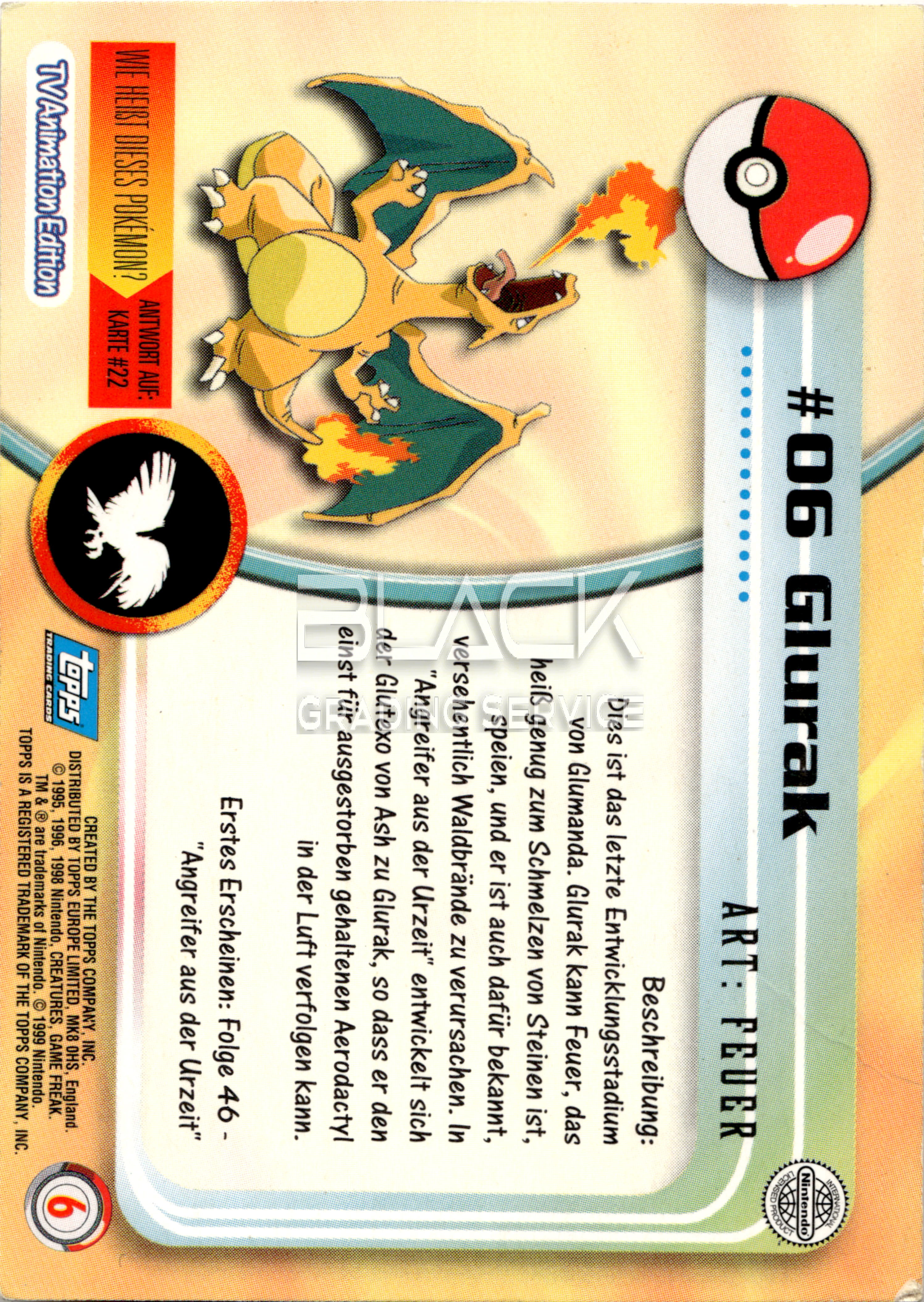 Back - Topps Pokemon GER TV Animation Edition