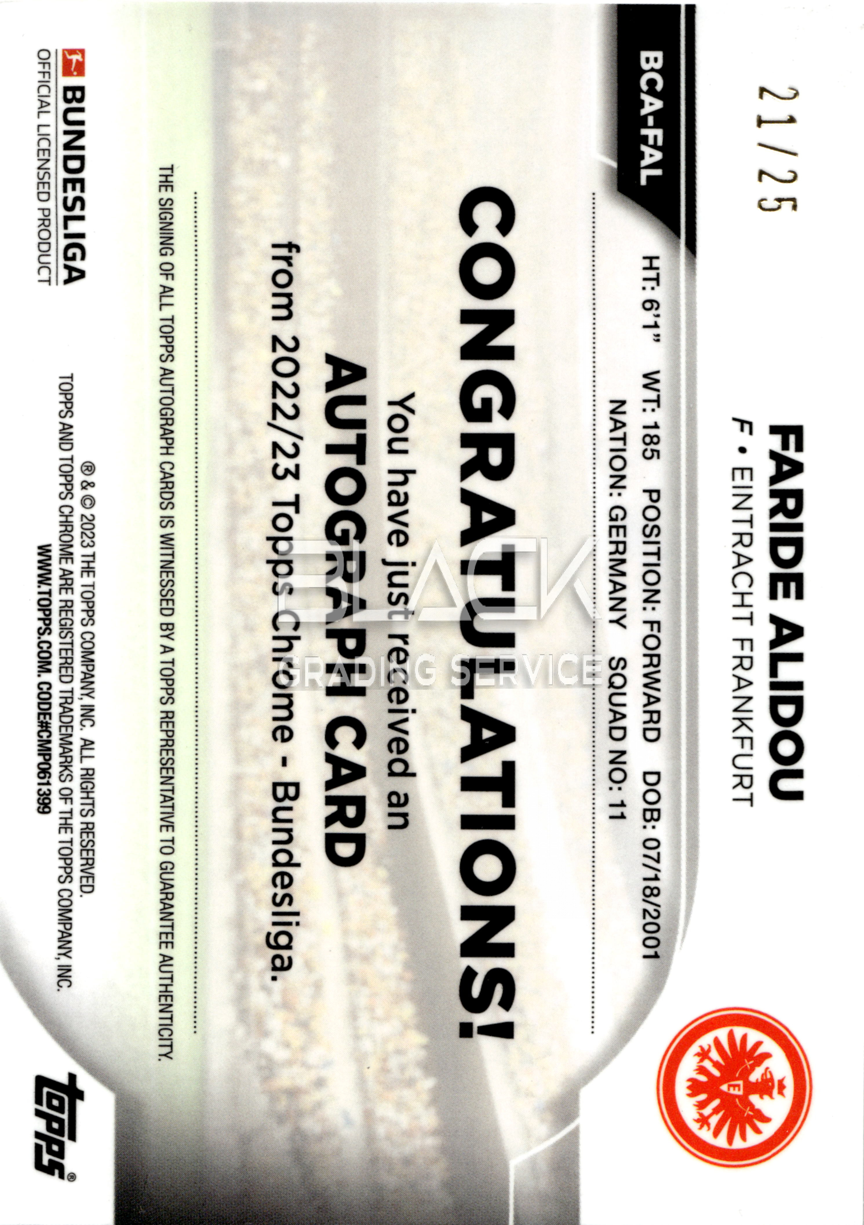 Back - Topps Chrome Bundesliga