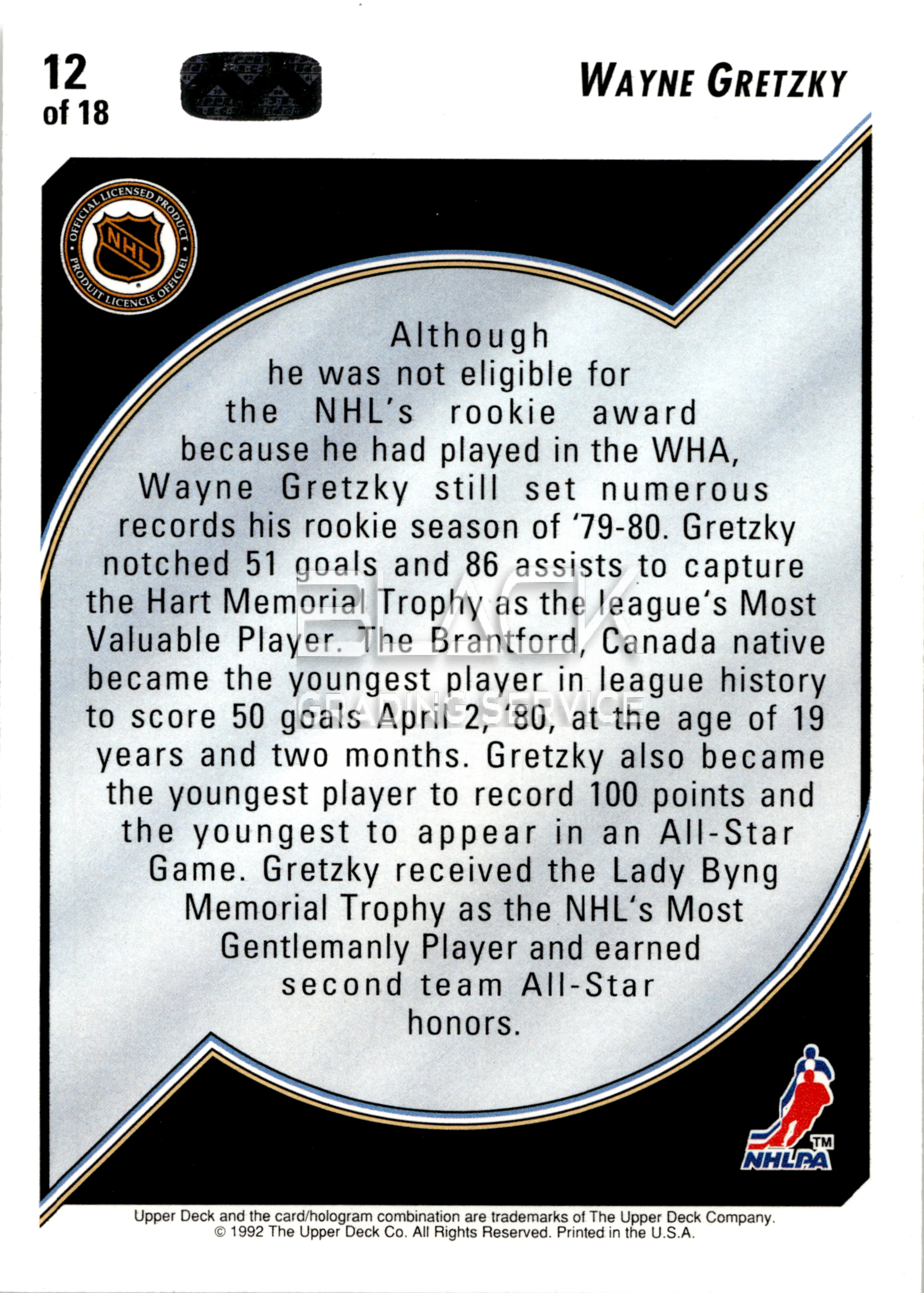 Back - Upper Deck Hockey Heroes