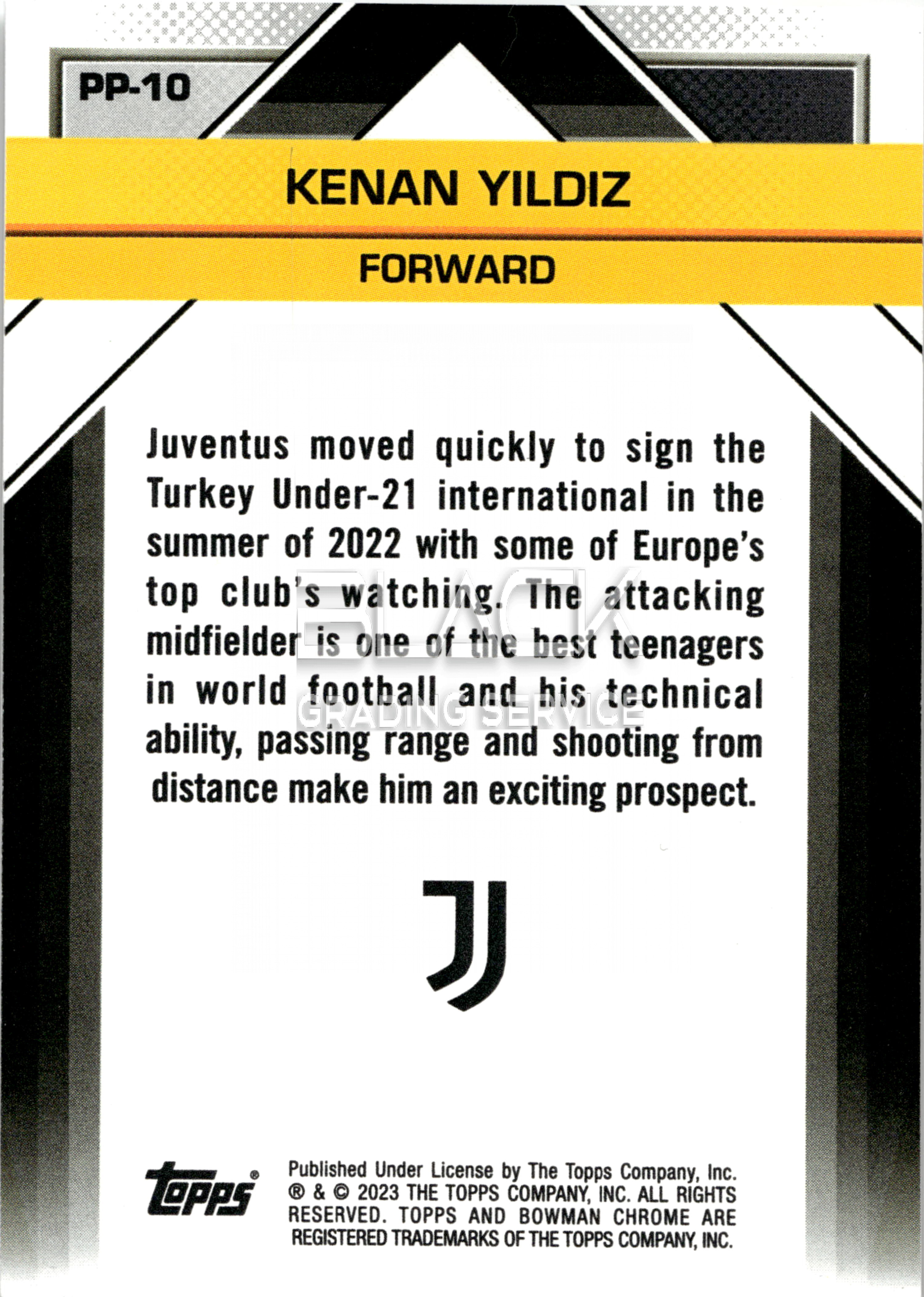 Back - Topps Chrome Juventus Bowman University