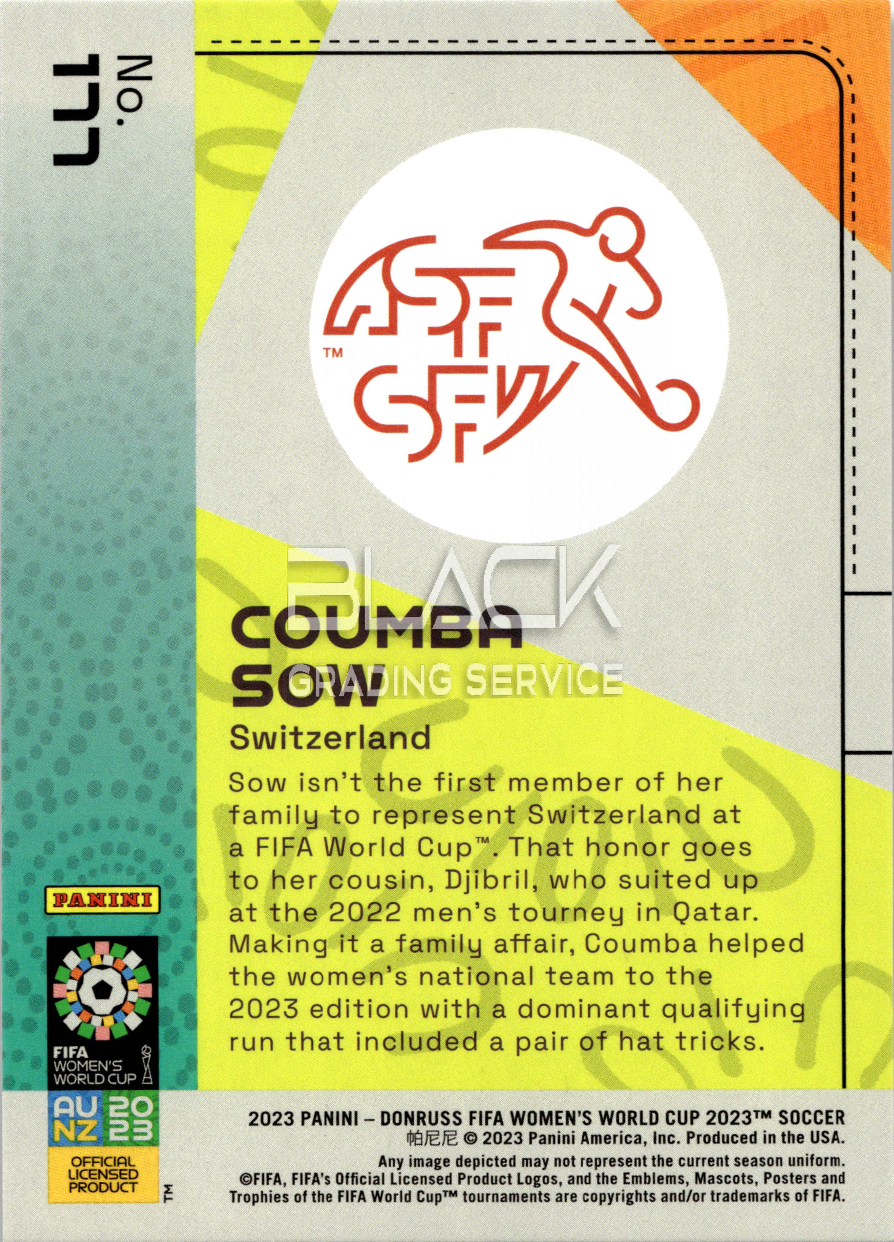 Back - Panini Donruss Fifa Women's World Cup 2023