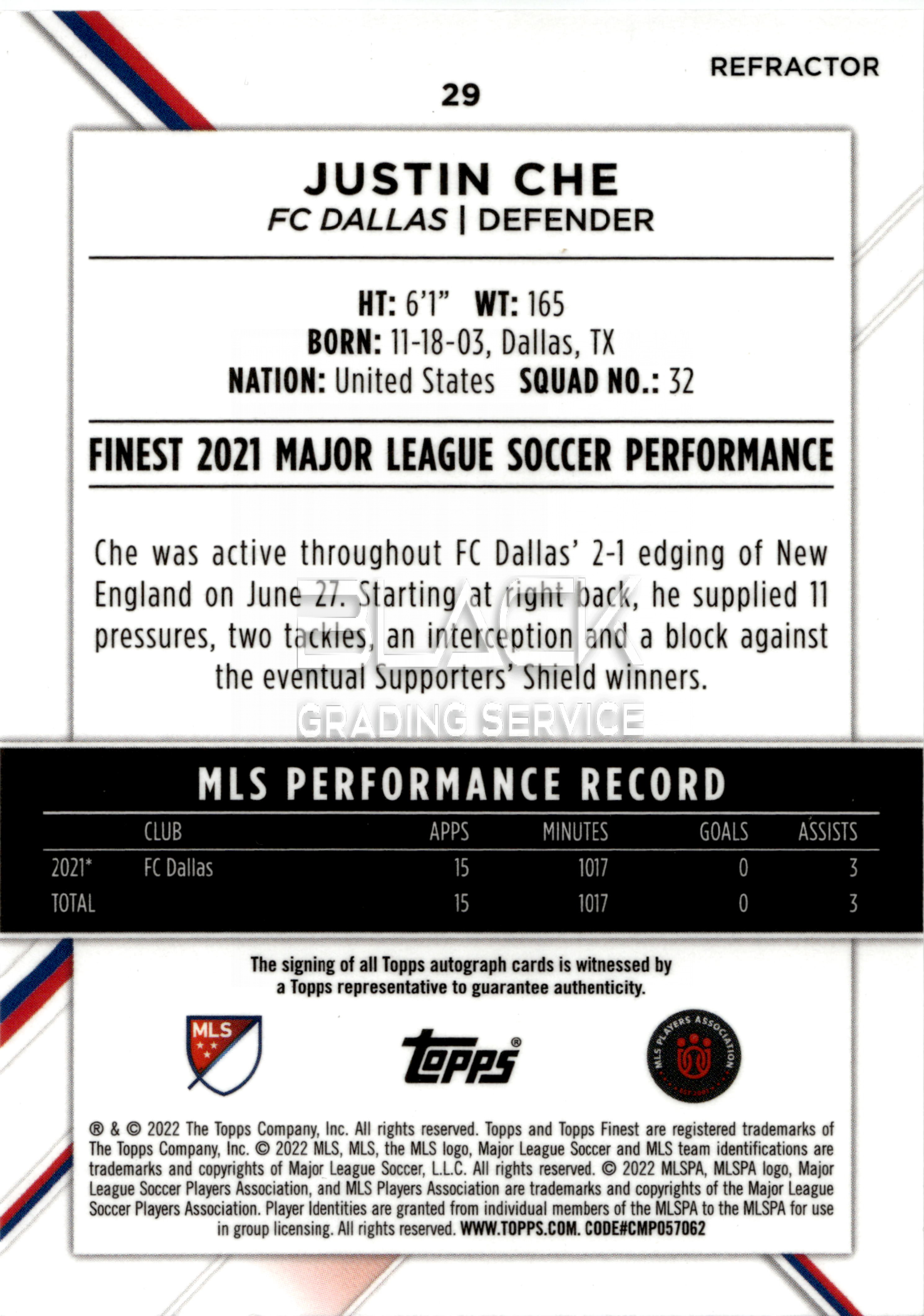 Back - Topps Finest Major League