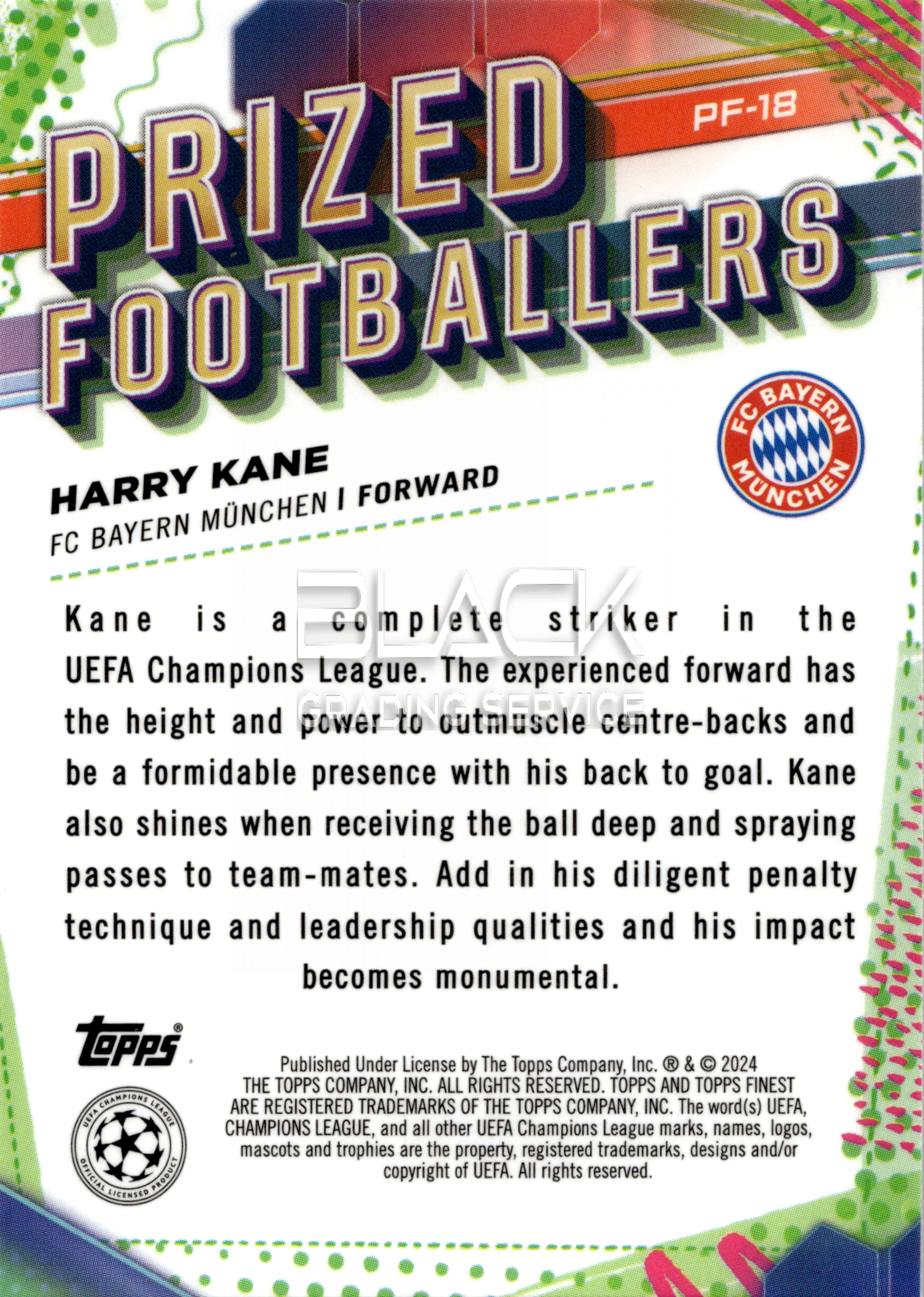 Back - Topps Finest UCC Prized Footballers