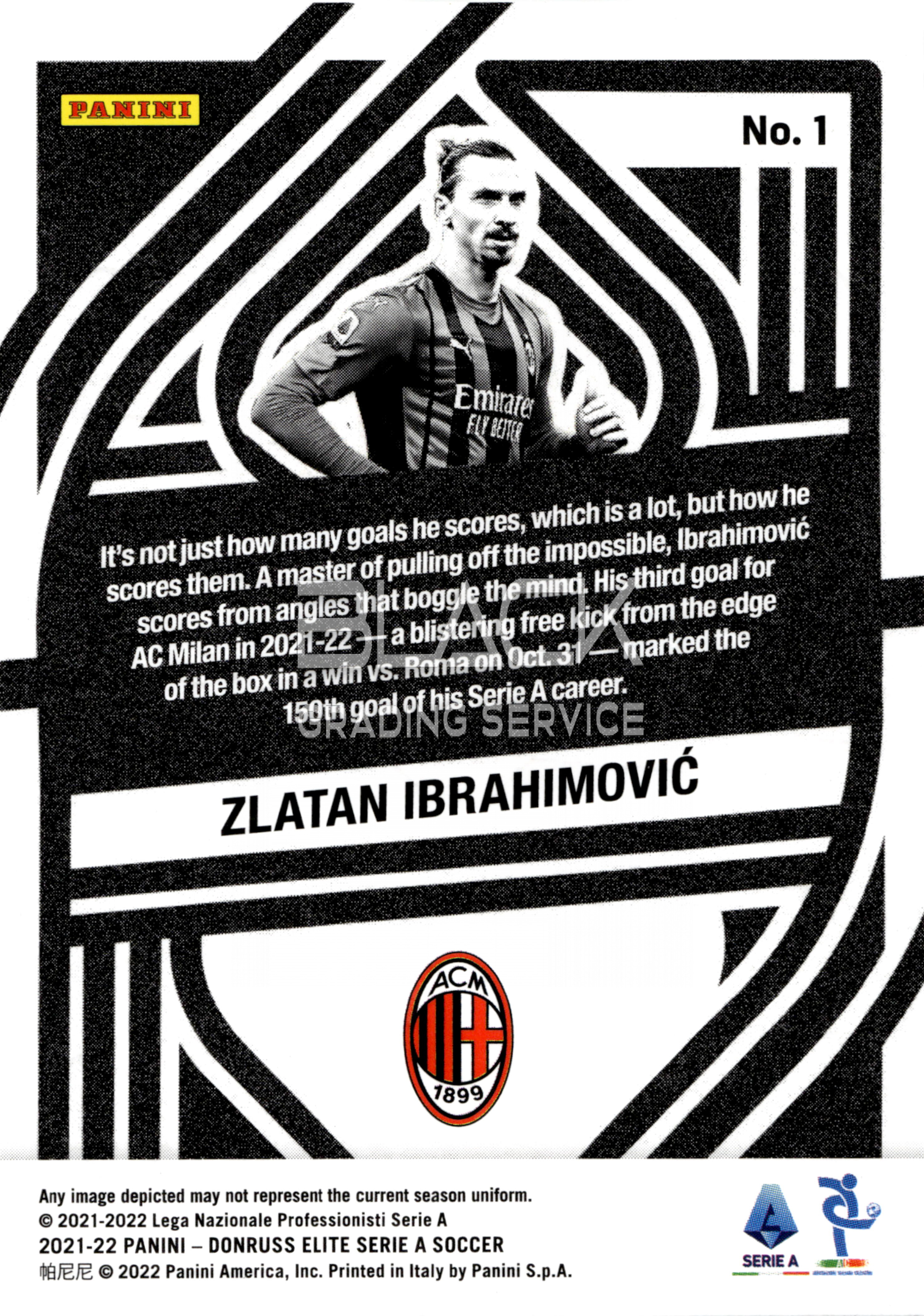 Back - Panini Donruss Elite Serie A