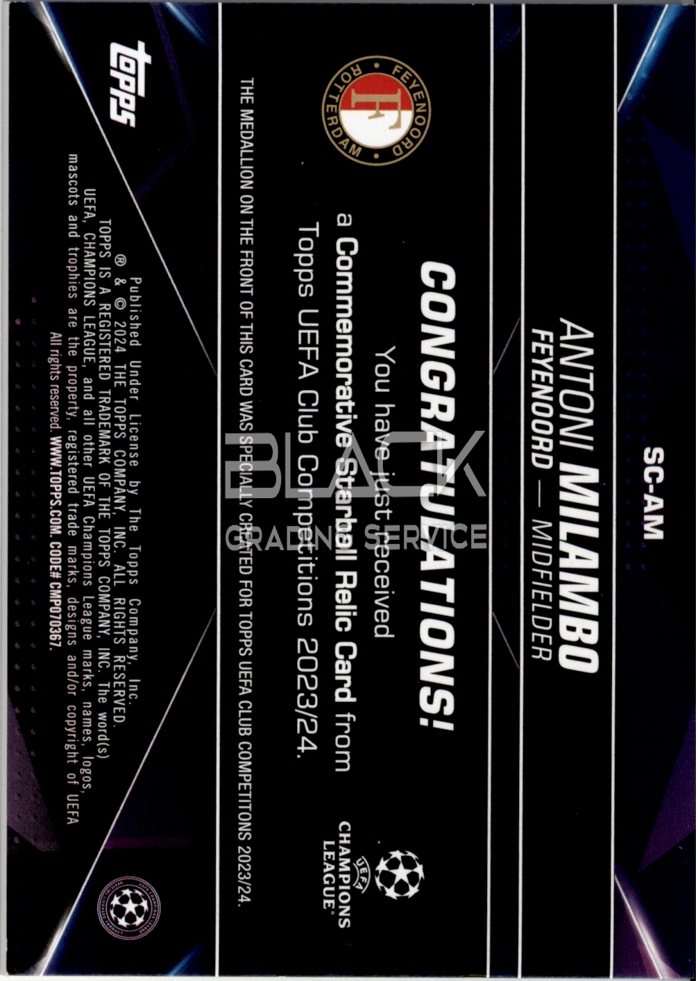 Back - Topps Pristine ROAD TO UEFA EURO 2024