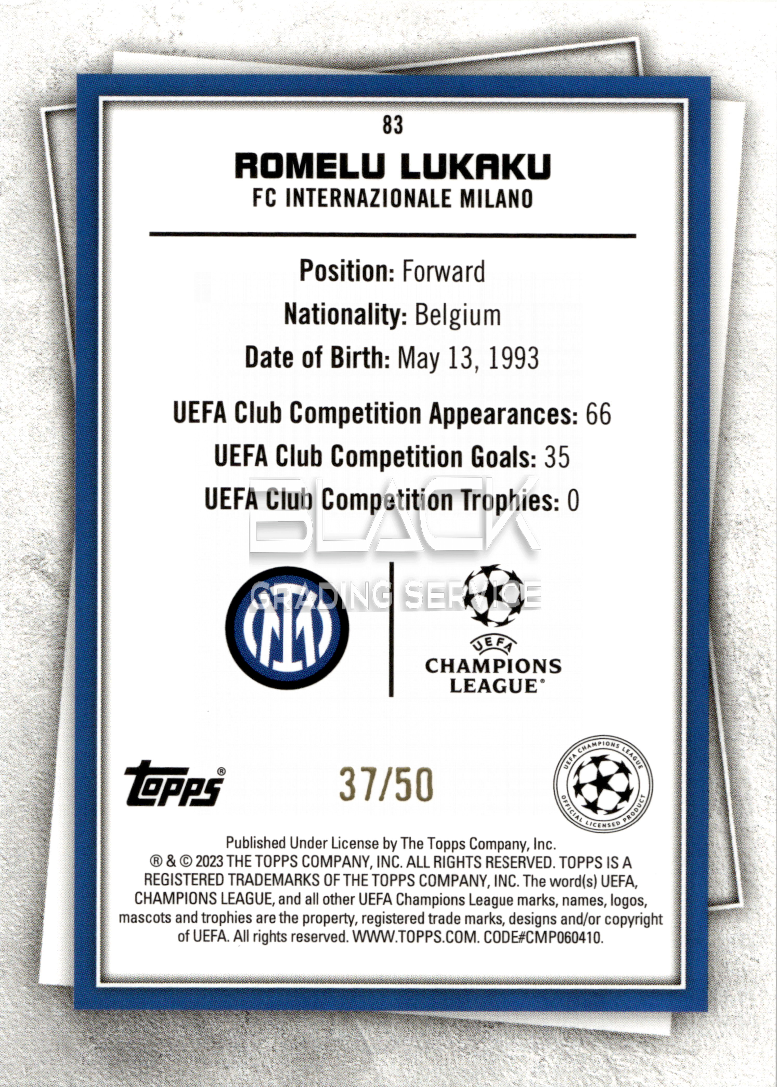 Back - Topps UCC Superstars