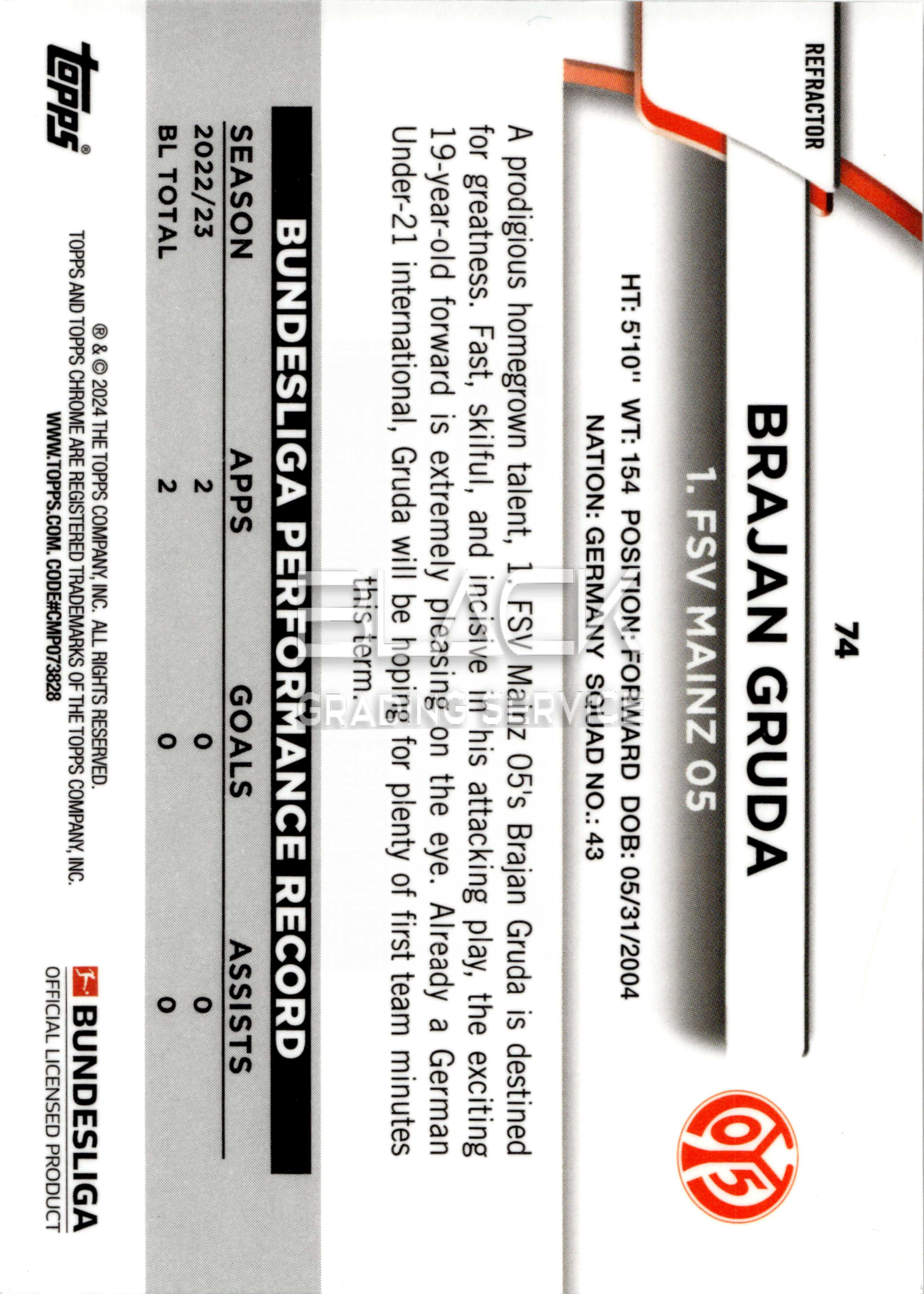 Back - Topps Chrome Bundesliga 60 Years