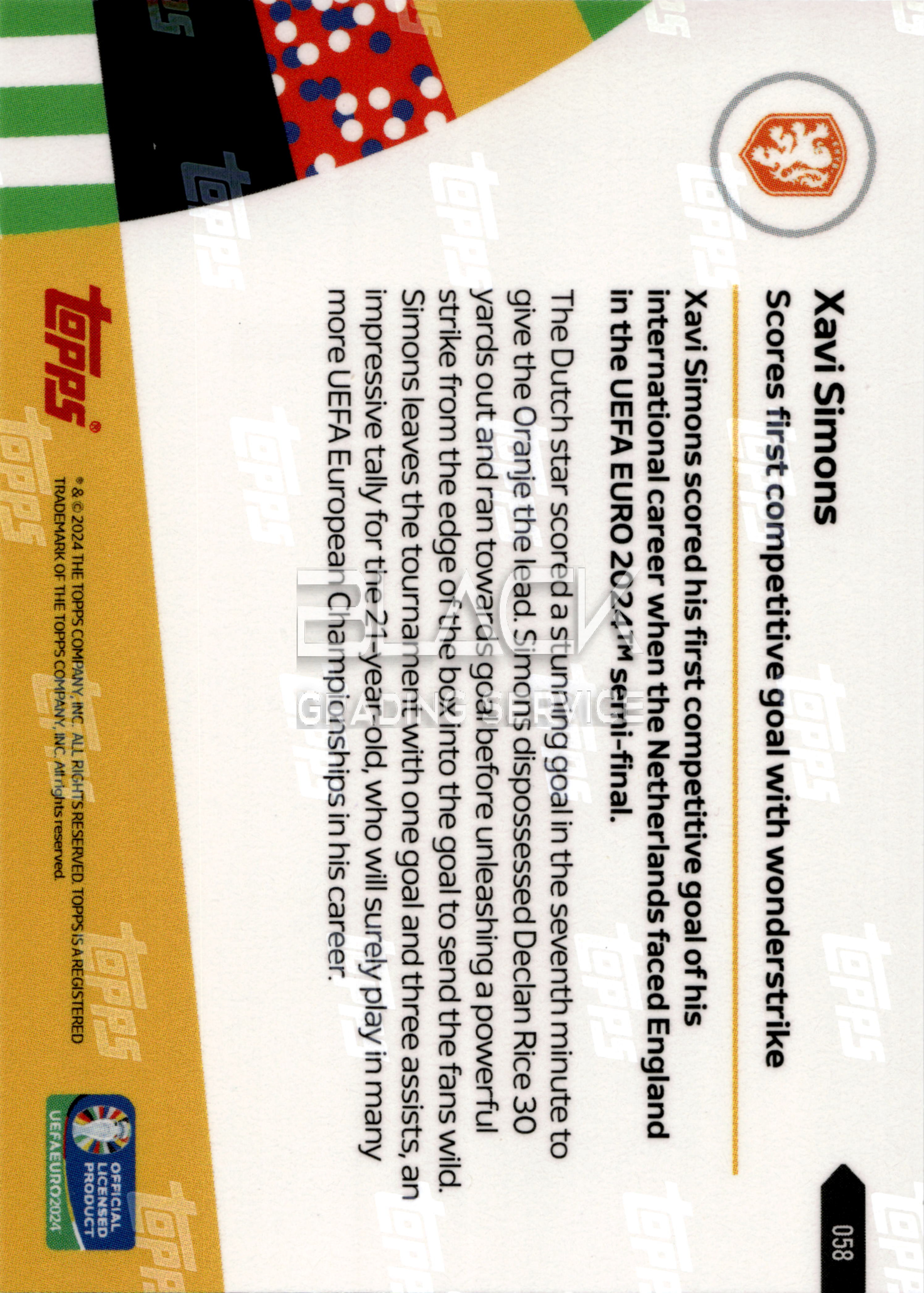 Back - Topps Now EURO 2024