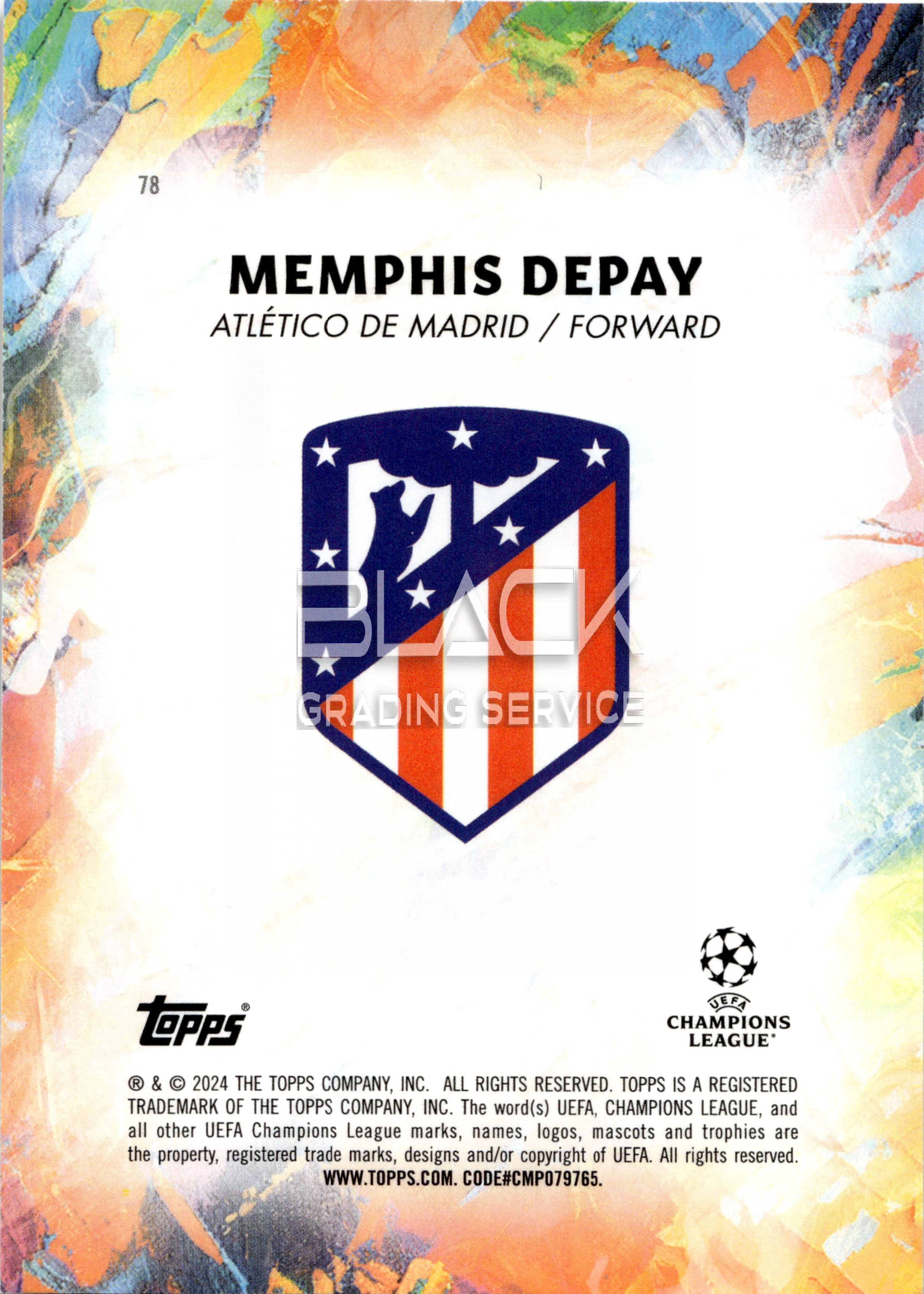 Back - Topps UCC INCEPTION