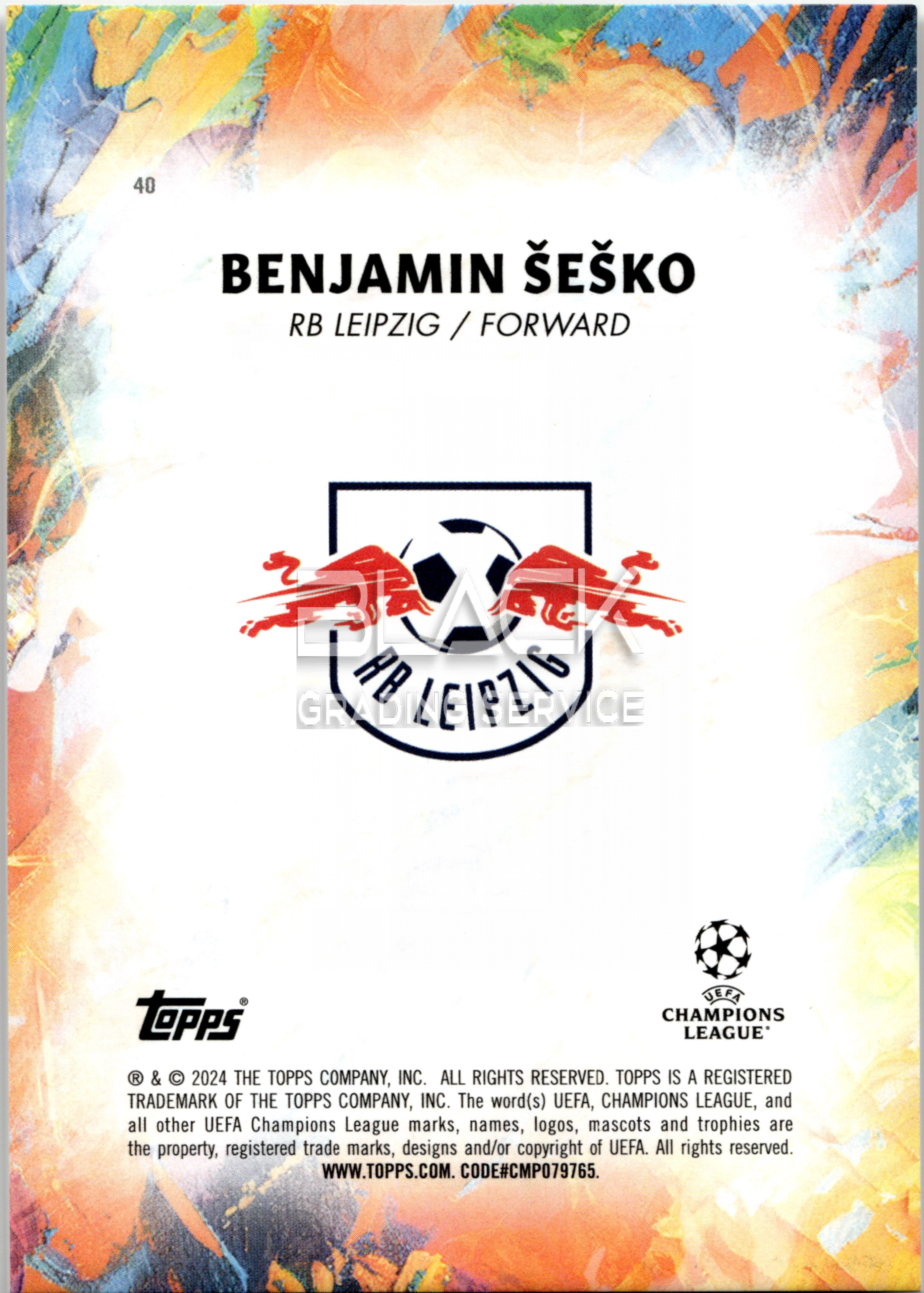 Back - Topps UCC INCEPTION