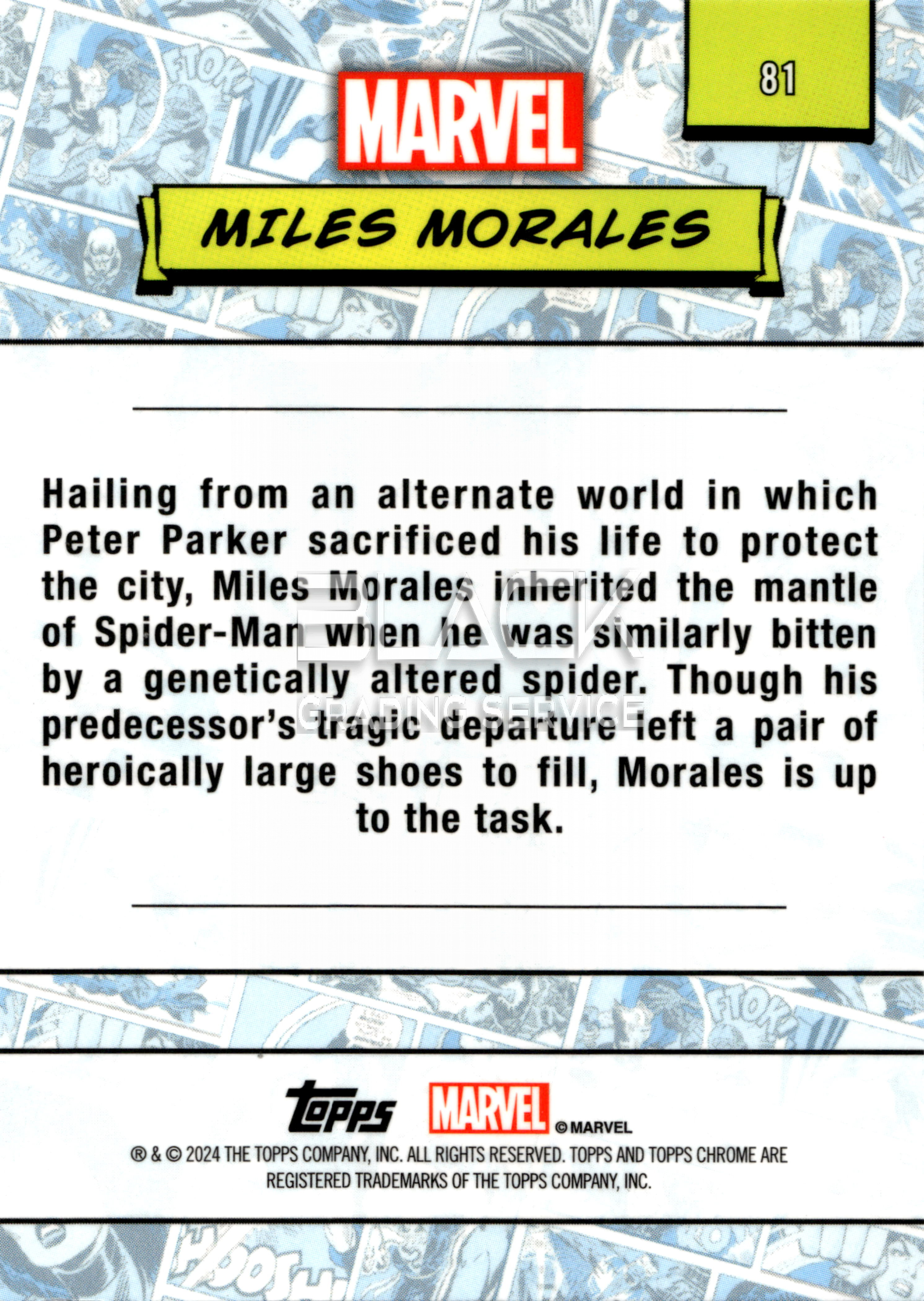 Back - Topps Chrome MARVEL