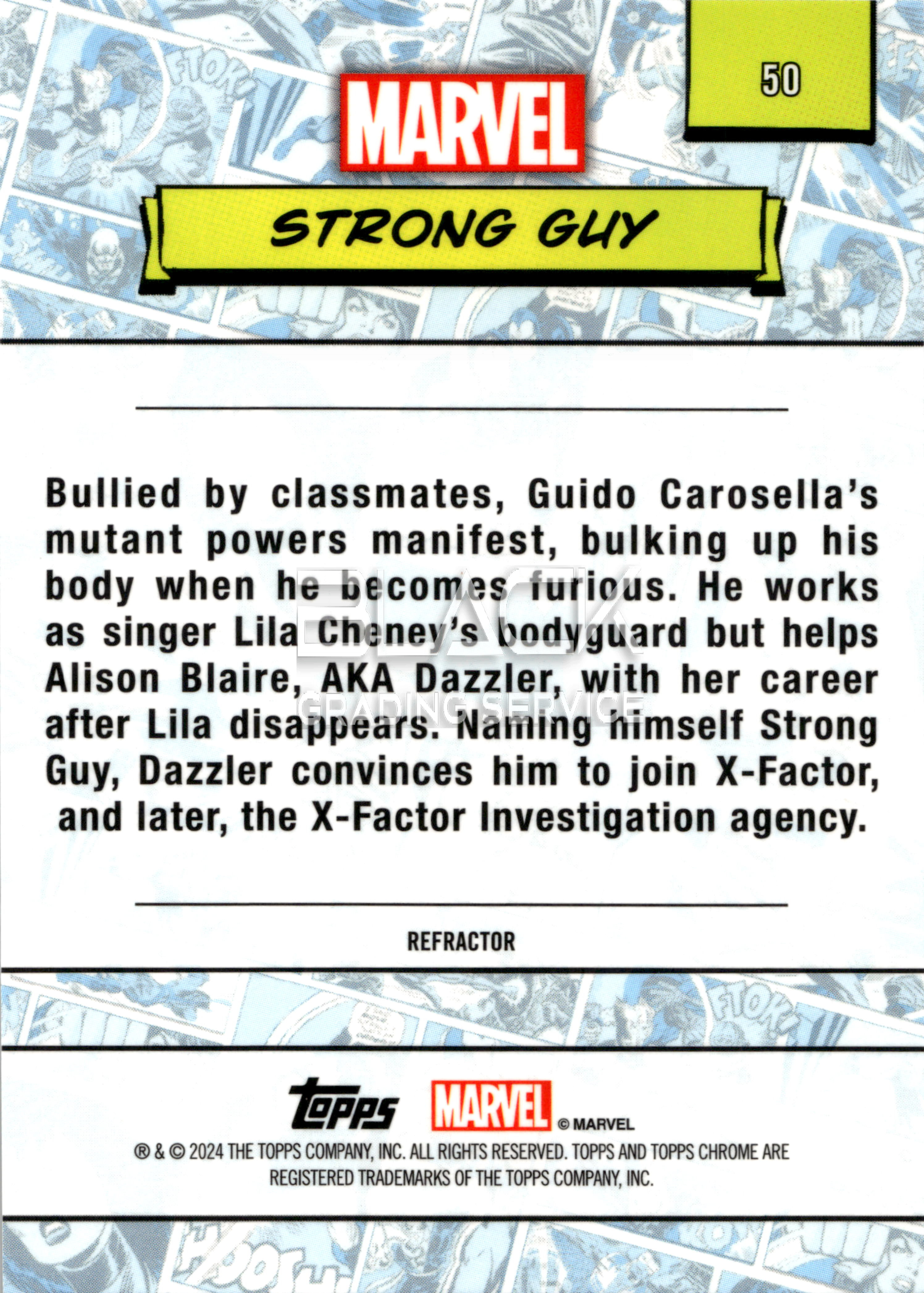 Back - Topps Chrome MARVEL