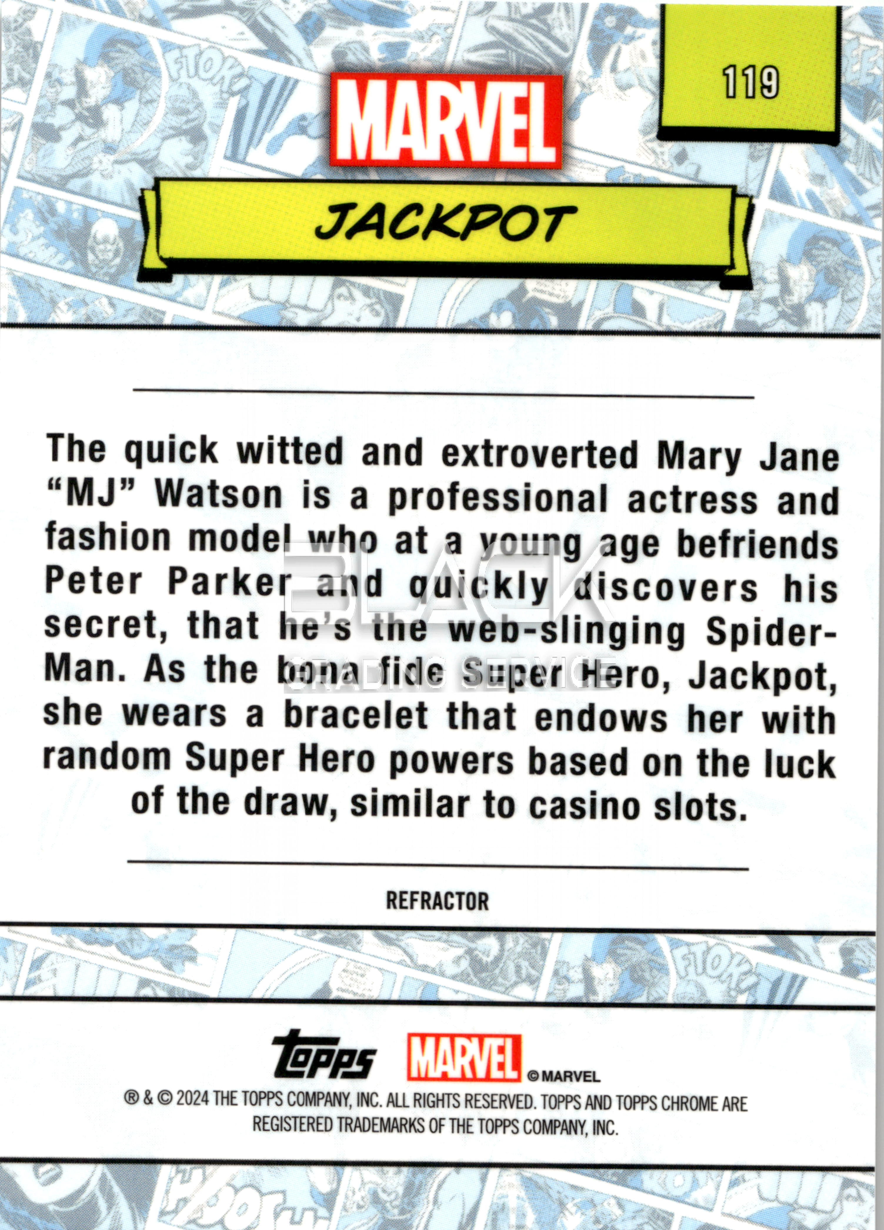 Back - Topps Chrome MARVEL