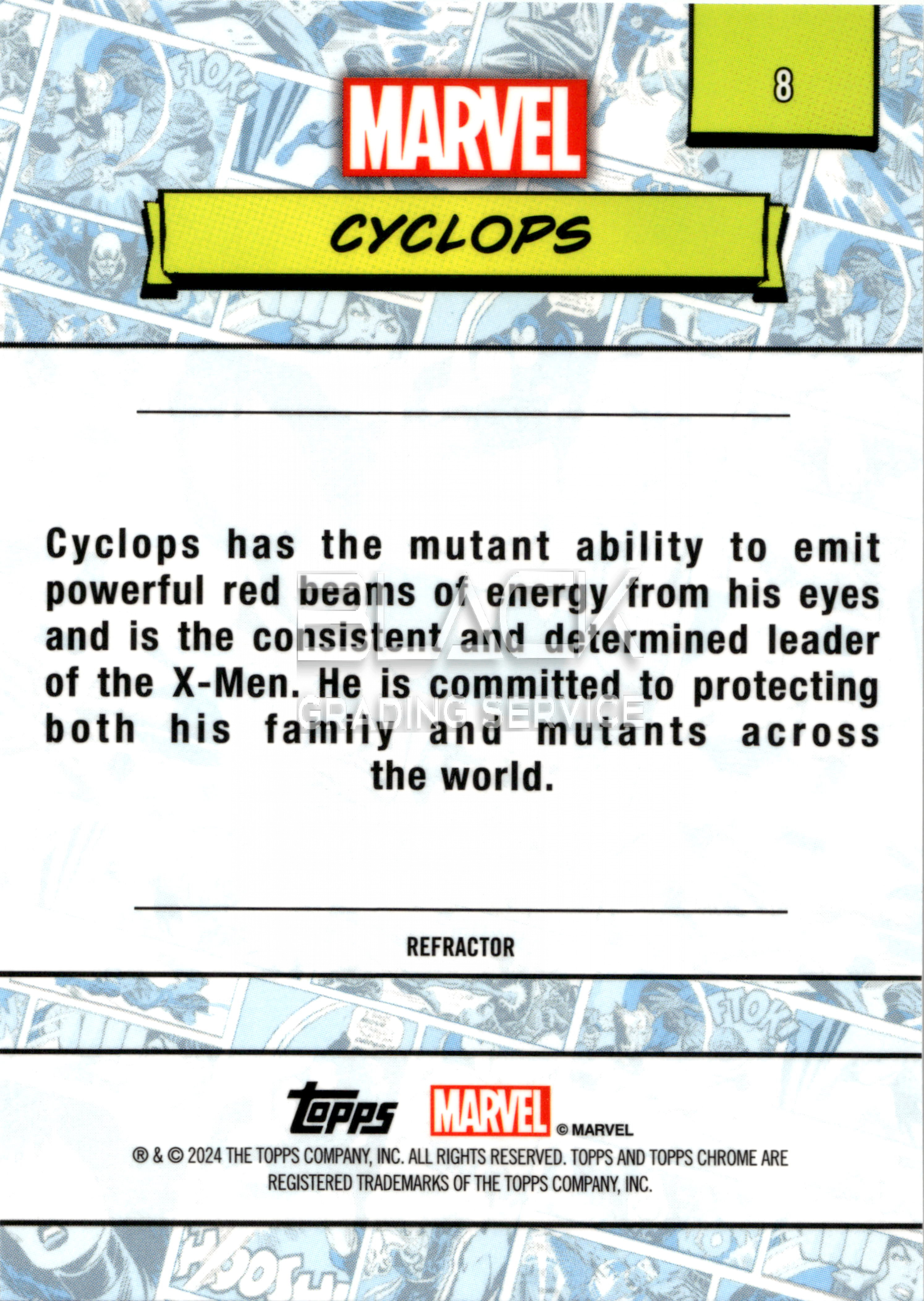 Back - Topps Chrome MARVEL