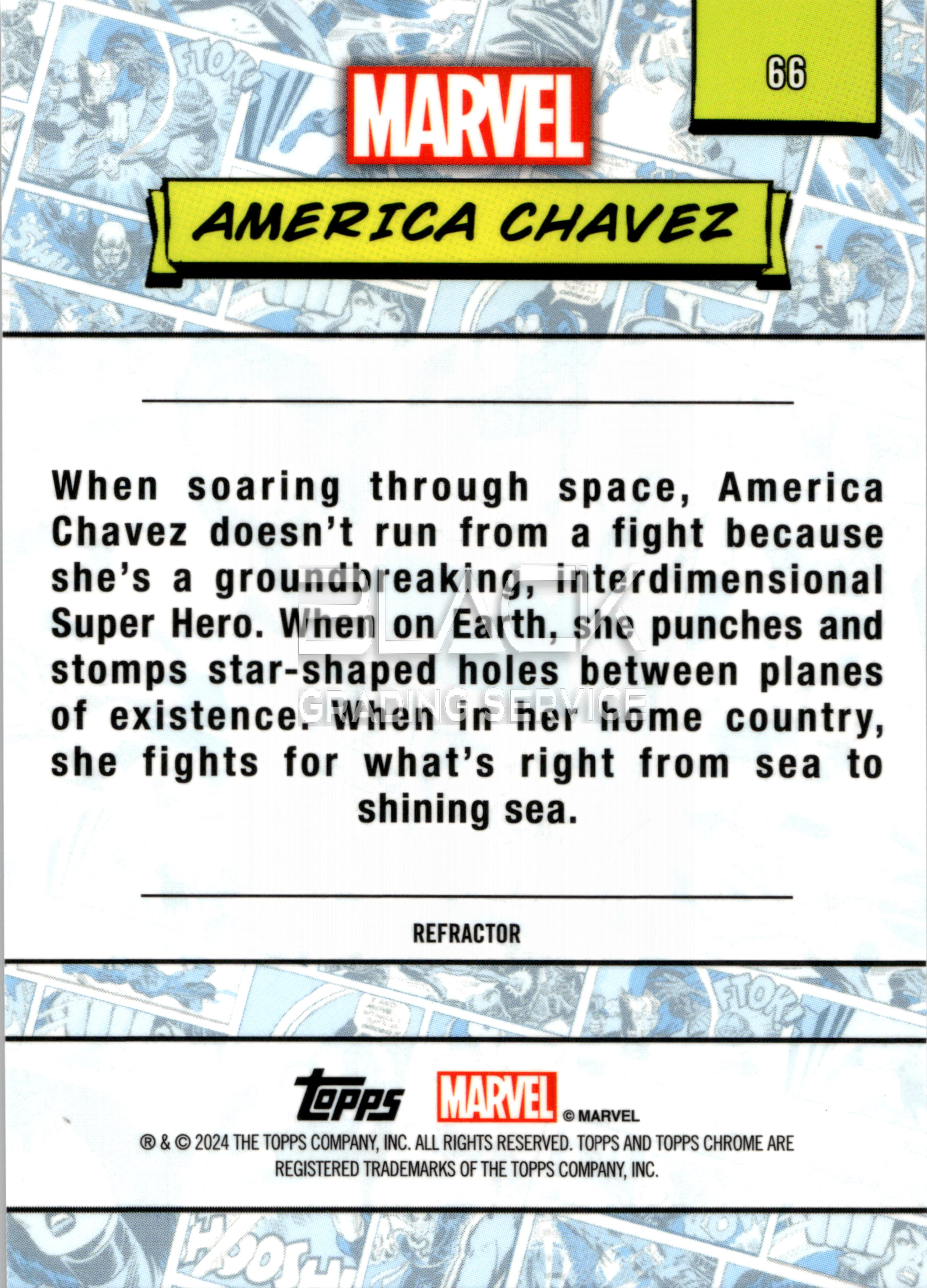 Back - Topps Chrome MARVEL