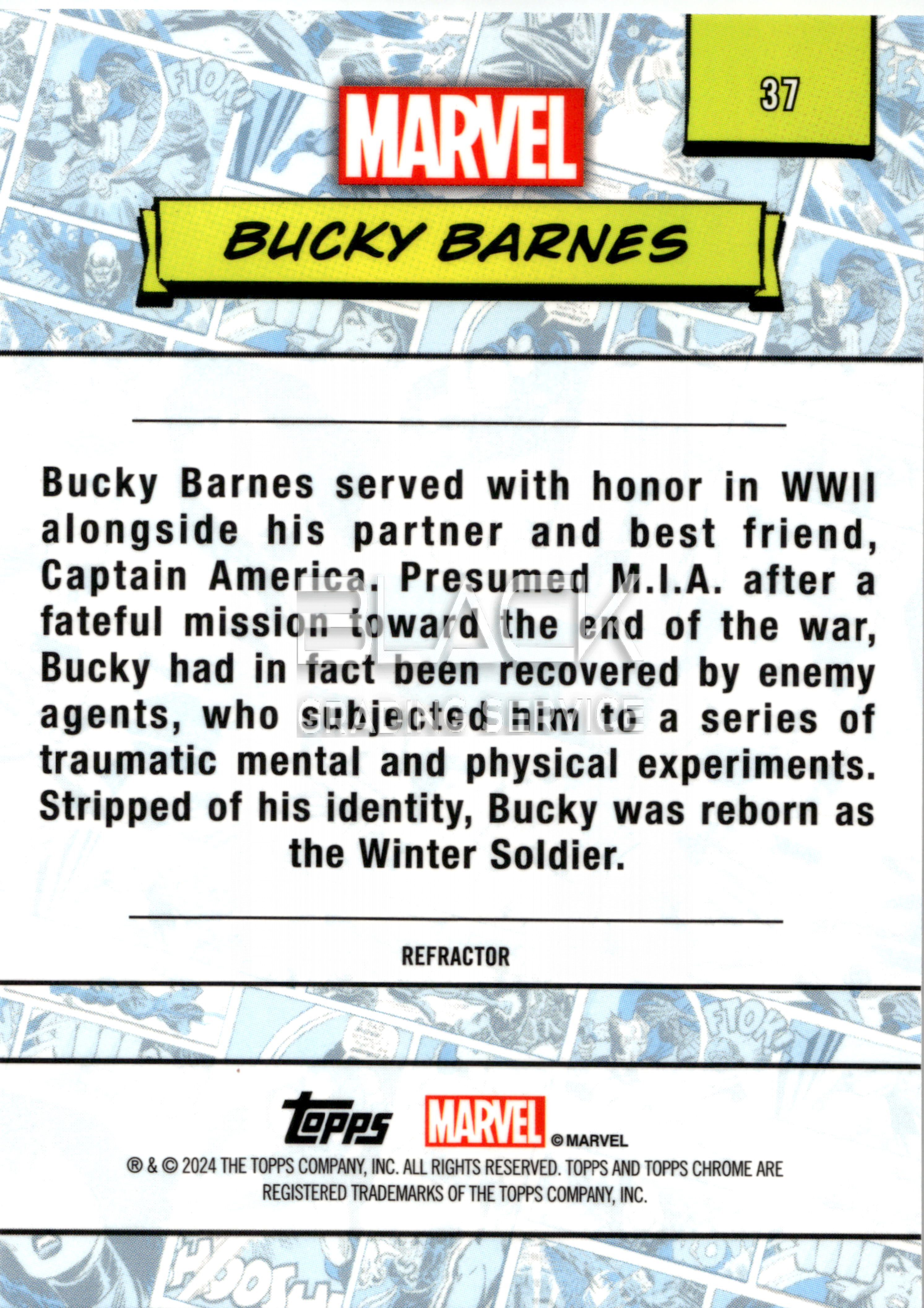 Back - Topps Chrome MARVEL