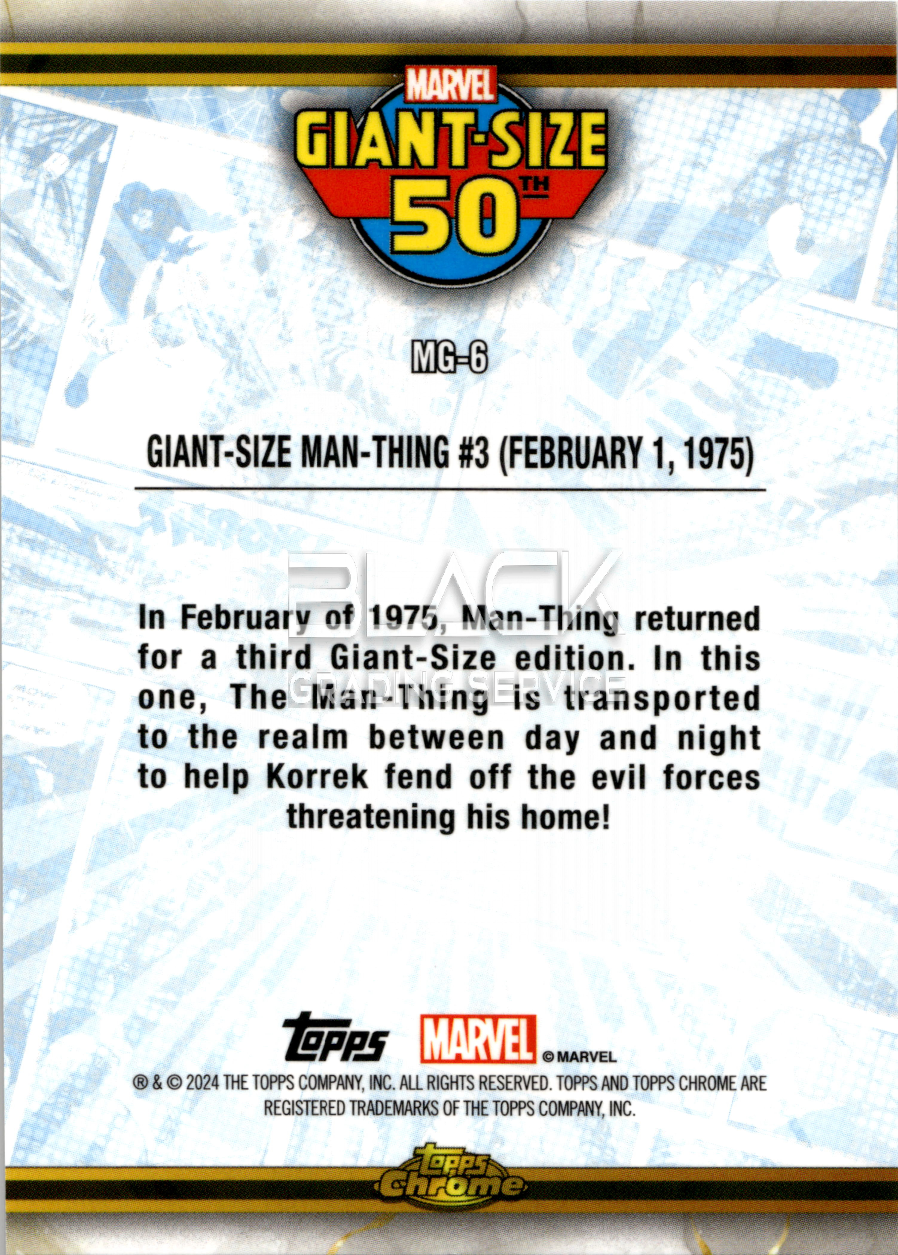 Back - Topps Chrome MARVEL