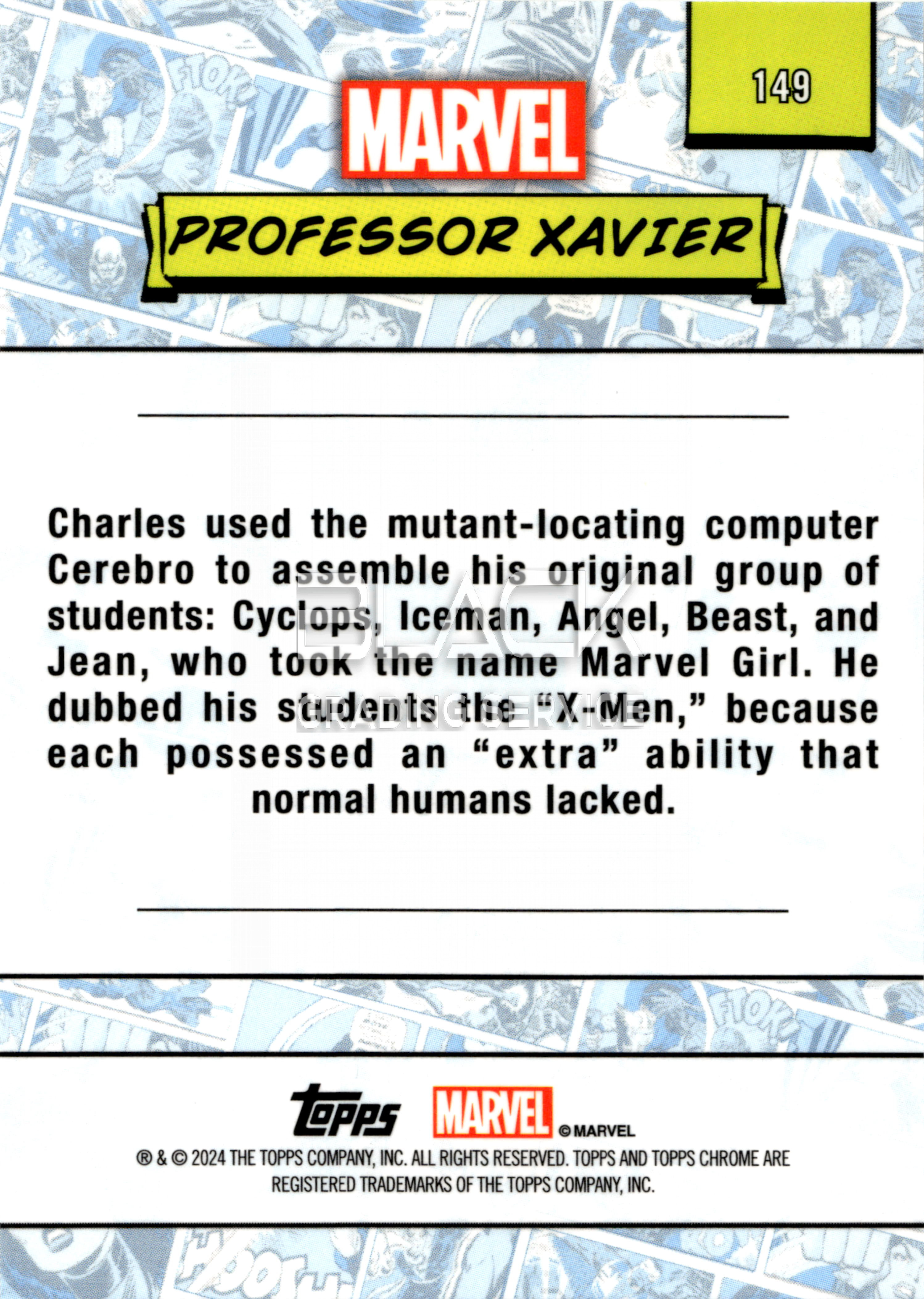 Back - Topps Chrome MARVEL