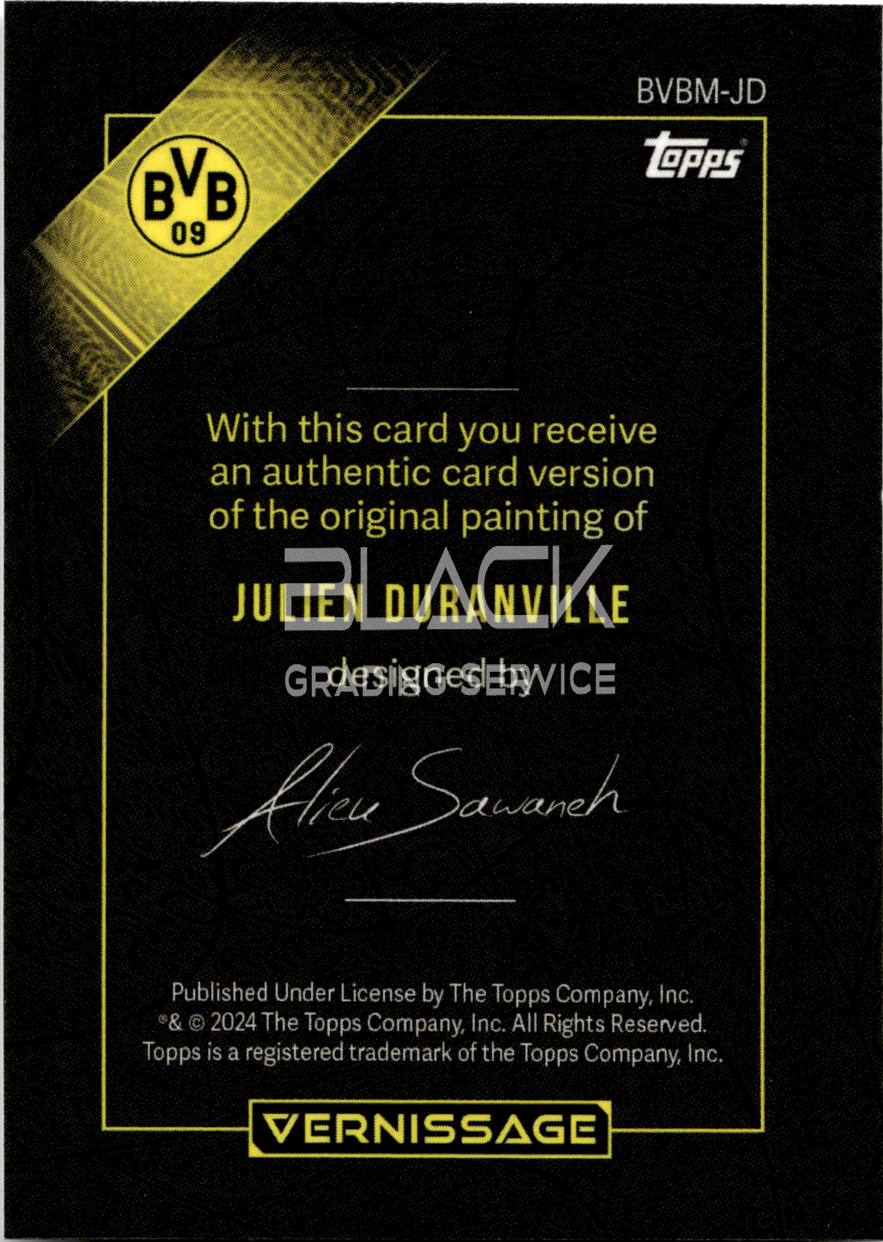 Back - Topps BVB Vernissage