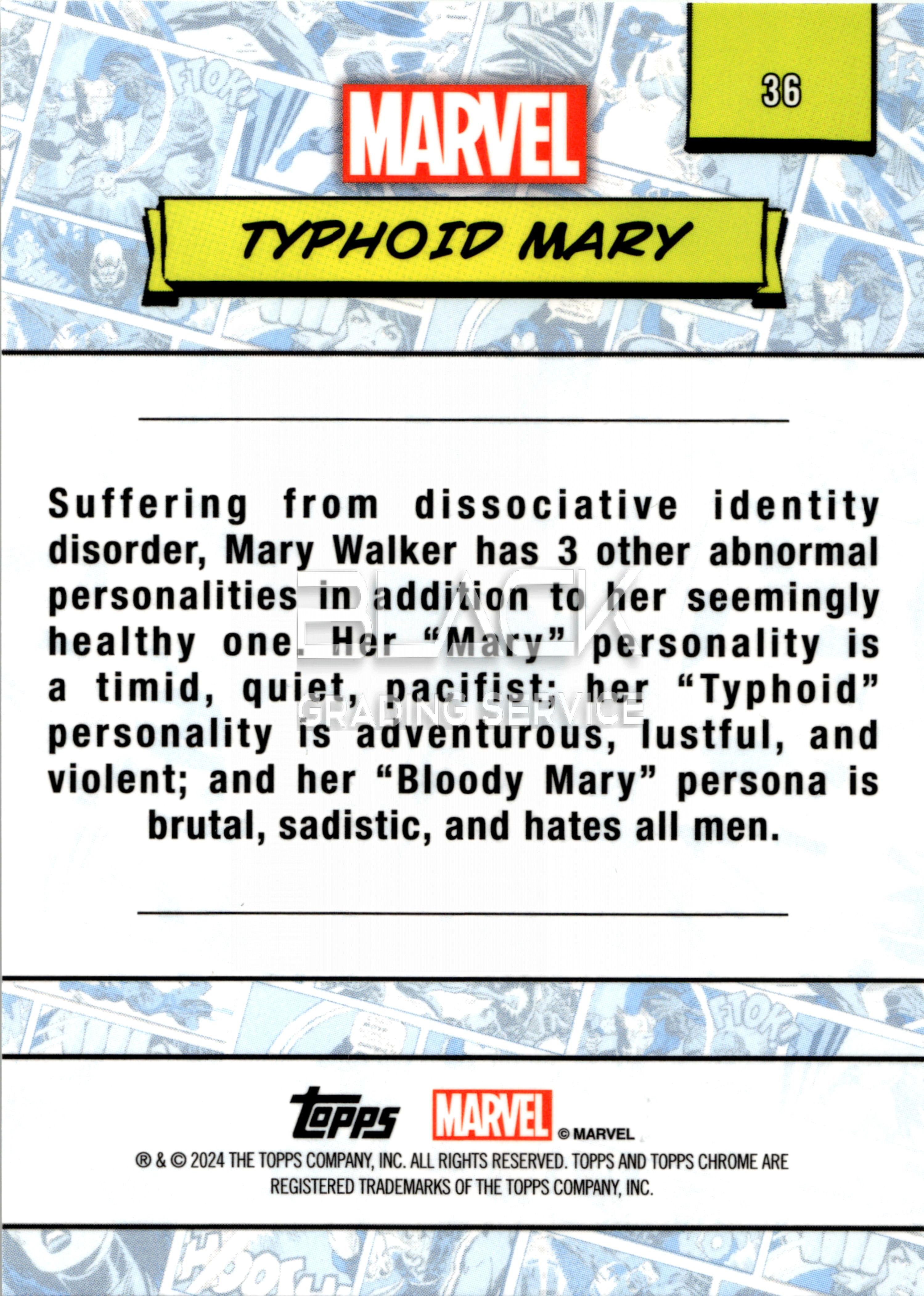 Back - Topps Chrome Marvel Sapphire