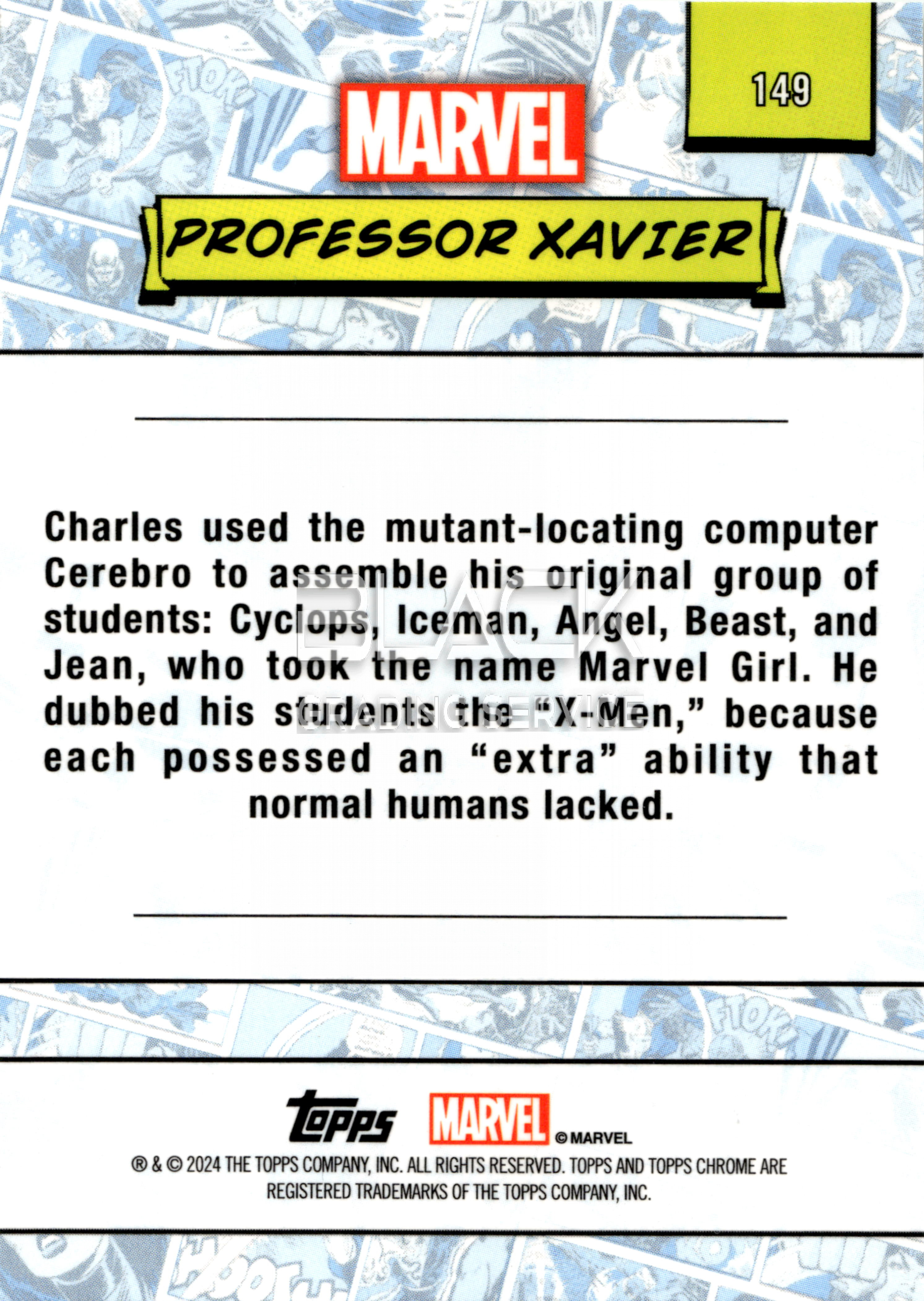 Back - Topps Chrome Marvel Sapphire