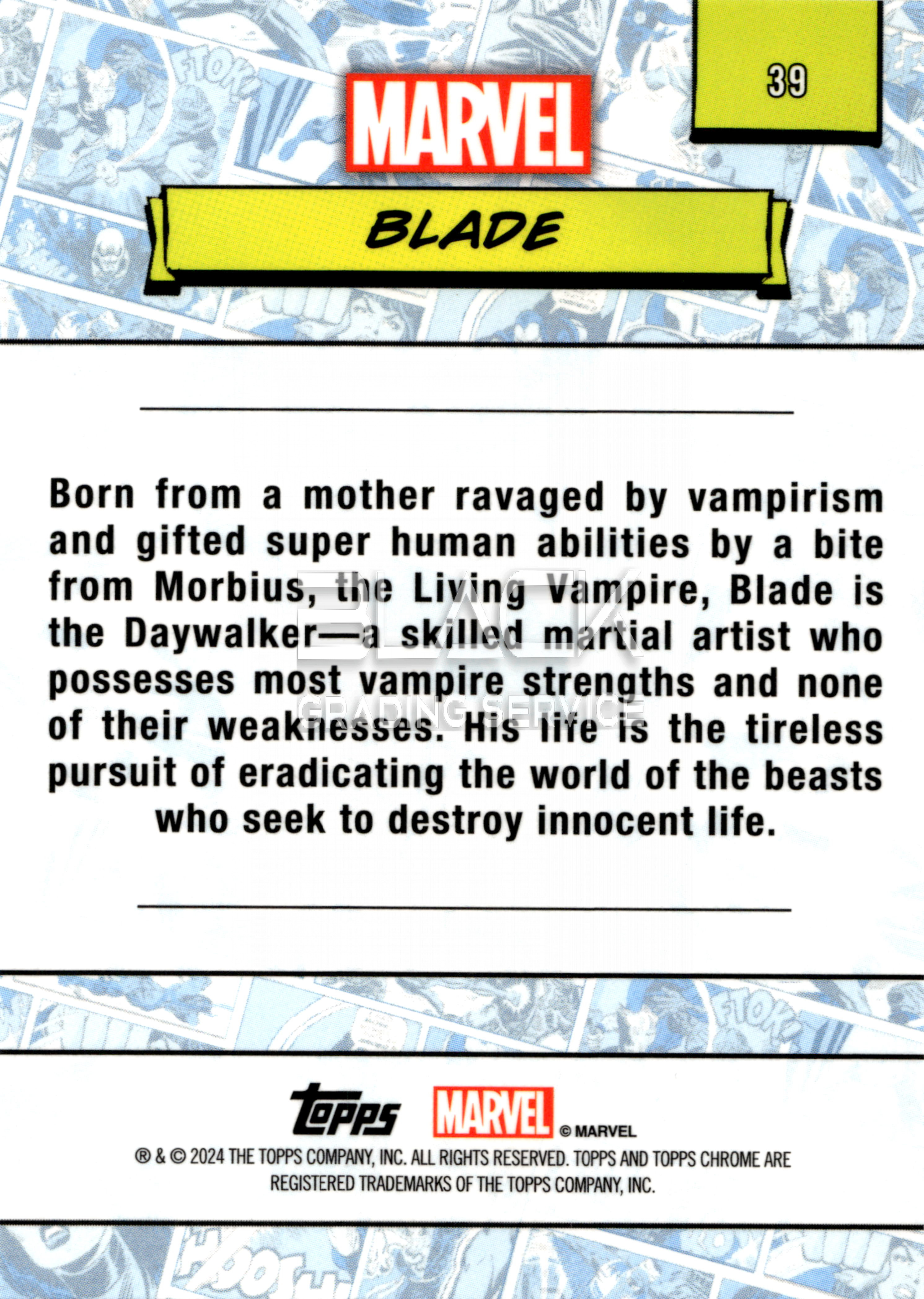 Back - Topps Chrome Marvel Sapphire