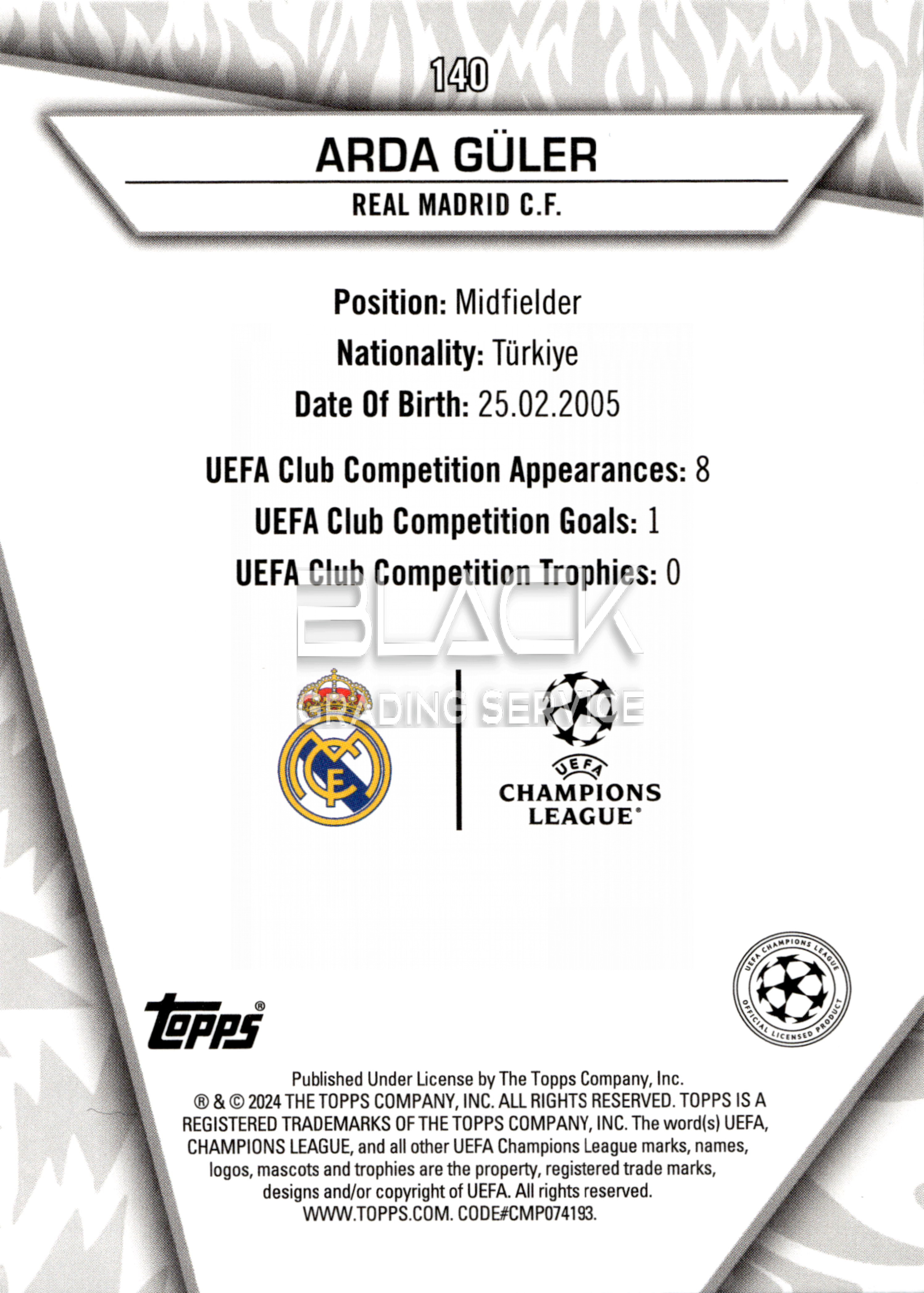 Back - Topps UCC Superstars