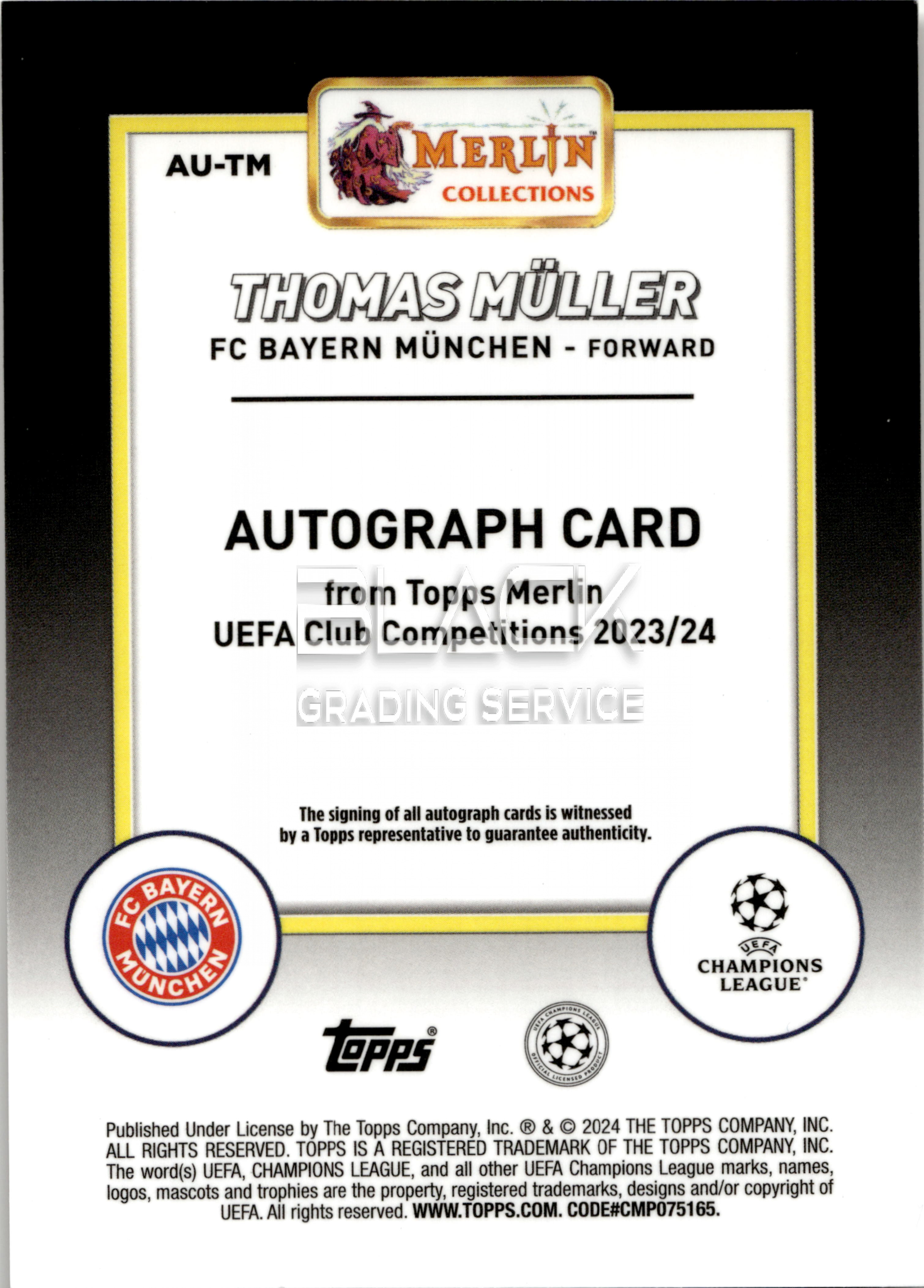 Back - Topps UCC Merlin Chrome