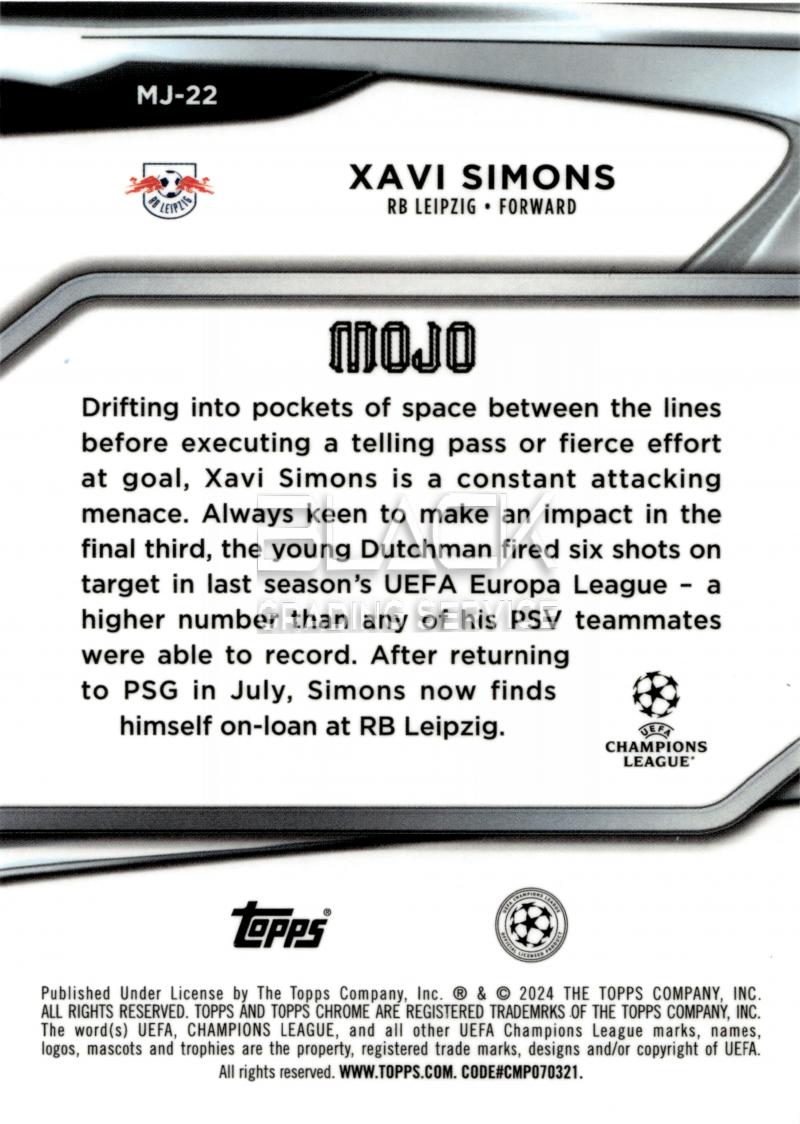 Back - Topps Chrome UCC 