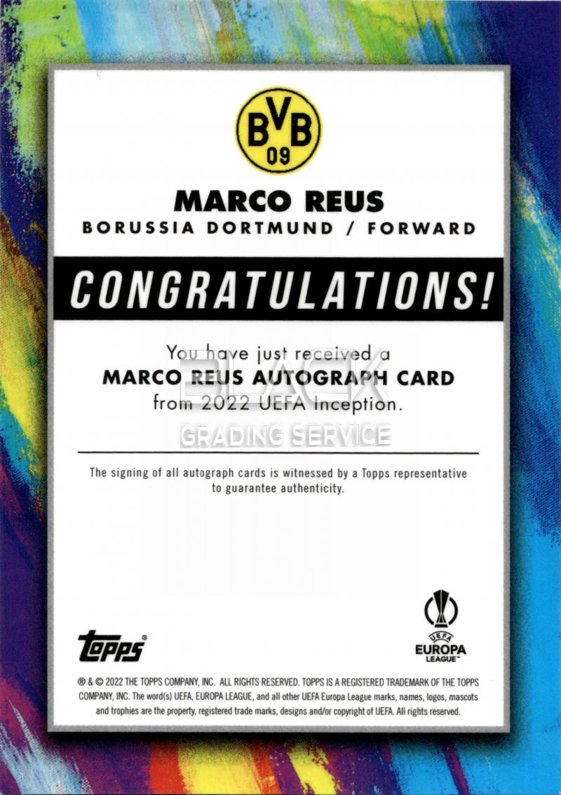 Back - Topps UCC INCEPTION