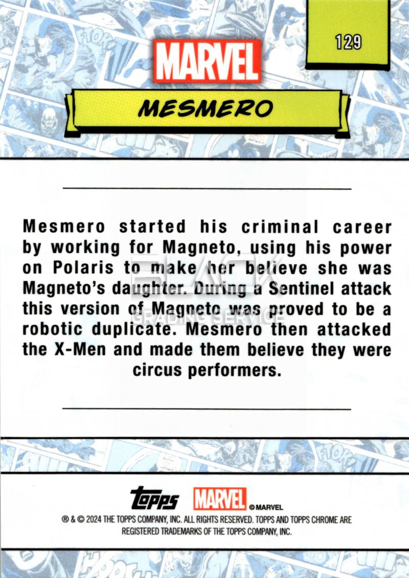 Back - Topps Chrome Marvel Saphire Edition