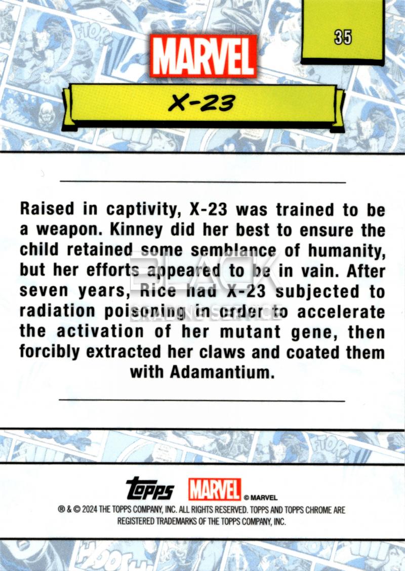 Back - Topps Chrome Marvel Saphire Edition