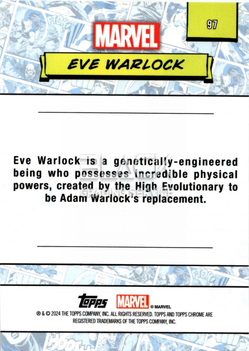 Back - Topps Chrome Marvel Saphire Edition