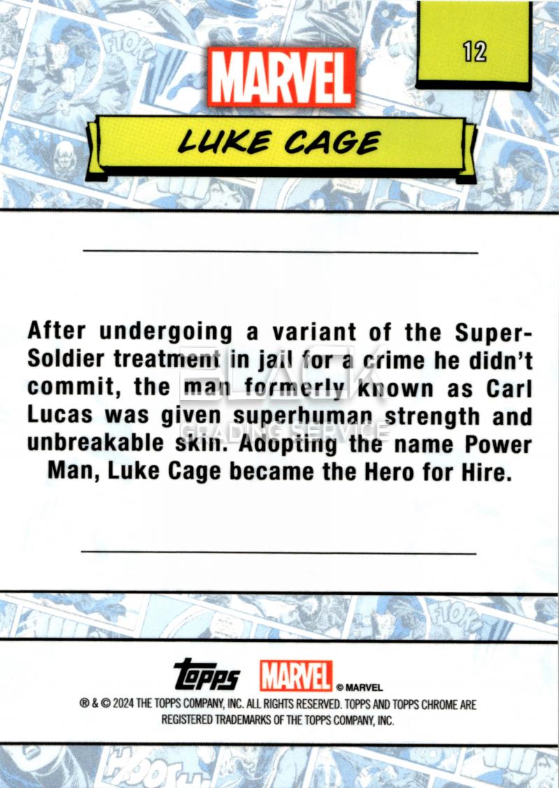 Back - Topps Chrome Marvel Saphire Edition