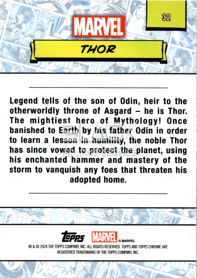 Back - Topps Chrome Marvel Saphire Edition