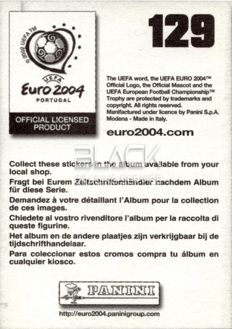Back - Panini Euro 2004 Portugal