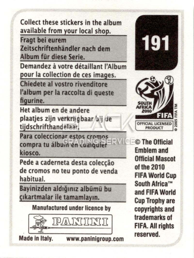 Back - Panini South Africa 2010